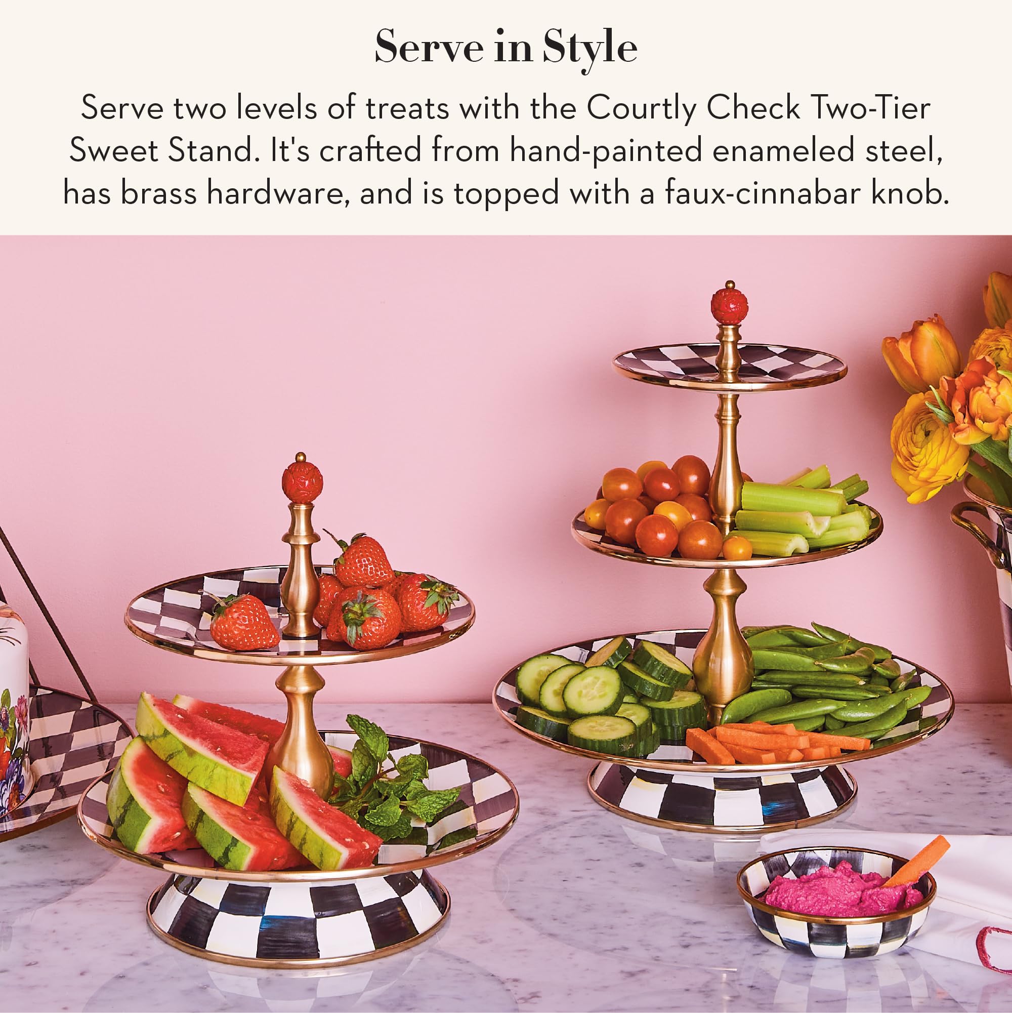 Amazon｜Mackenzie-Childs Courtly Check エナメル 2段スイート