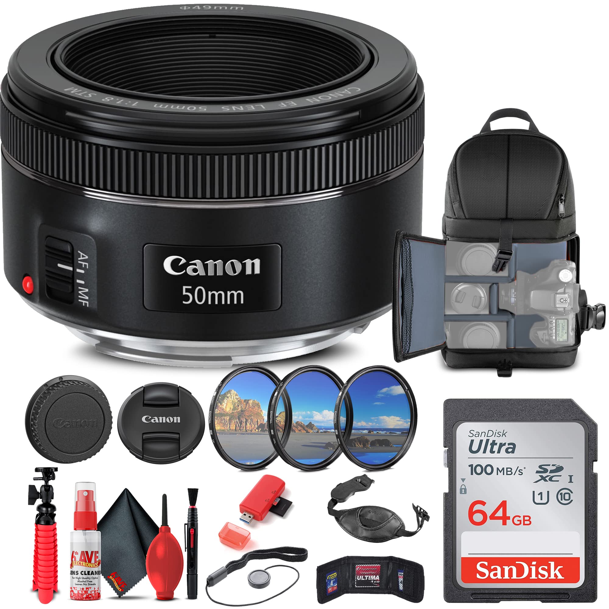 Amazon.com : Canon EF 50mm f/1.8 STM Lens (0570C002) + Filter Kit