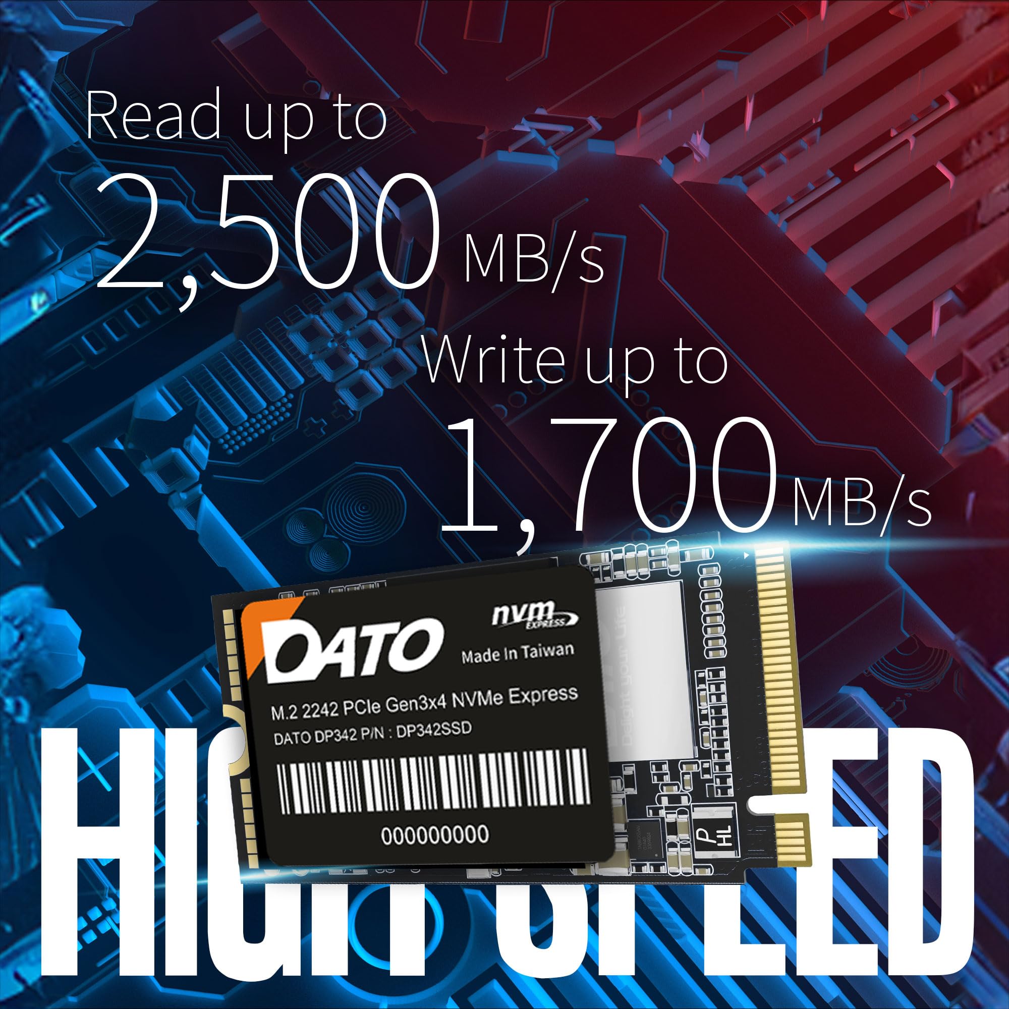 Amazon.com: DATO M.2 2242 SSD 1TB, PCIe Gen3x4 NVMe 1.3 Internal