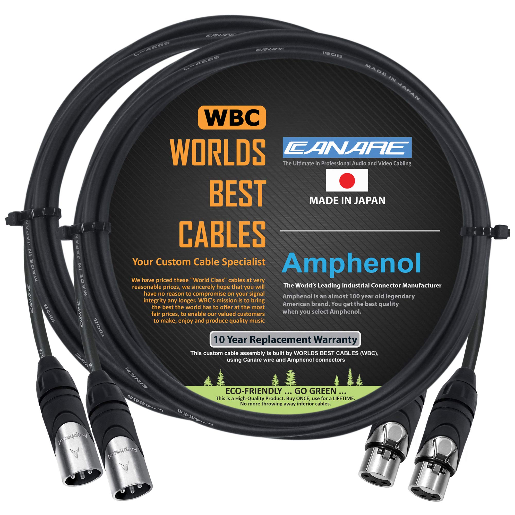 Amazon.com: WORLDS BEST CABLES 2 Units - 3 Foot - Canare L-4E6S