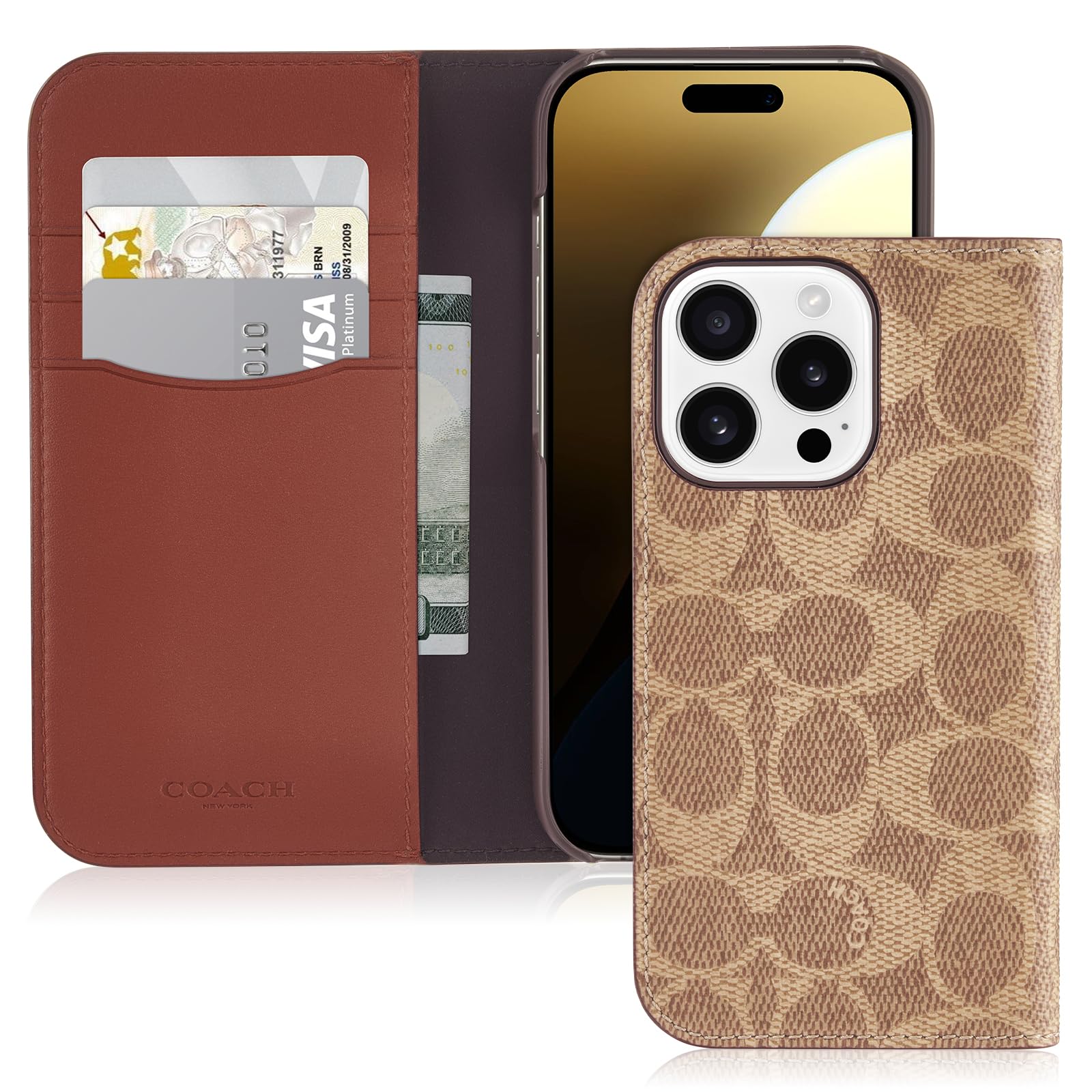 Amazon.com: Coach Signature Canvas Wallet Folio iPhone 16 Pro Case