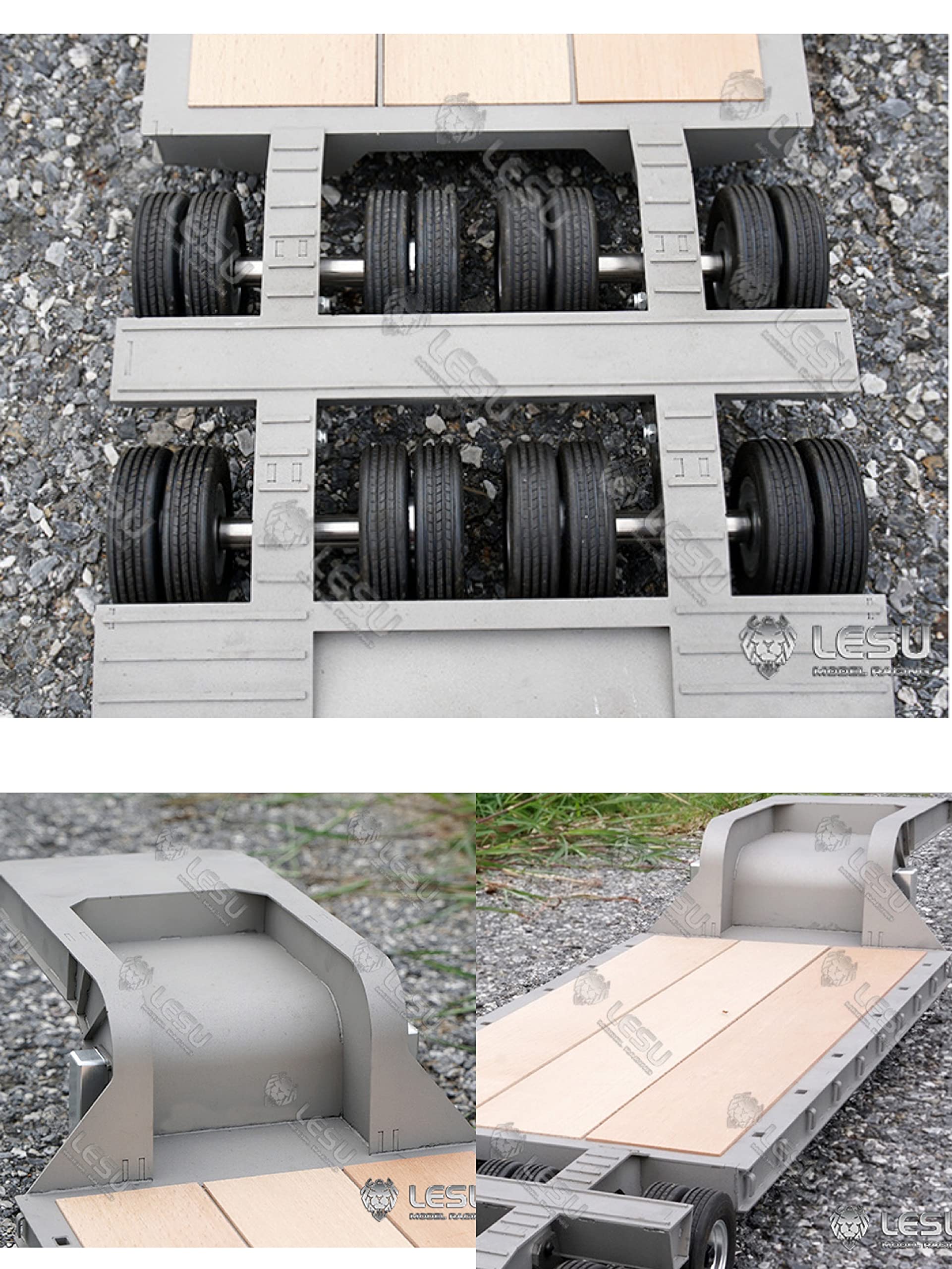 Amazon | 1/14 LESU 16輪低床トレーラー (本体) | プラモデル 通販