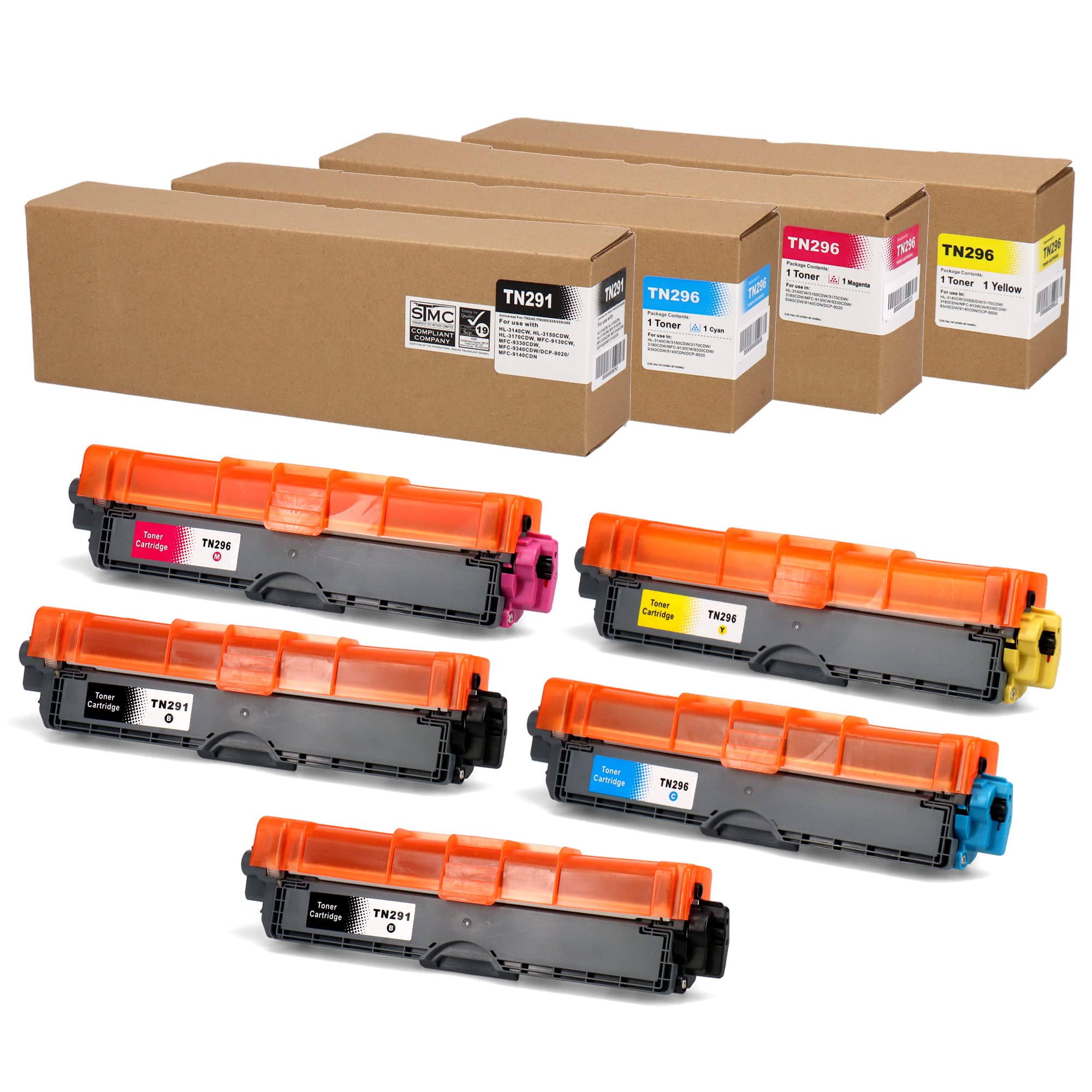 Amazon | ブラザー用 互換 TN-291BK 2本/ TN-296C TN-296M TN-296Y /各