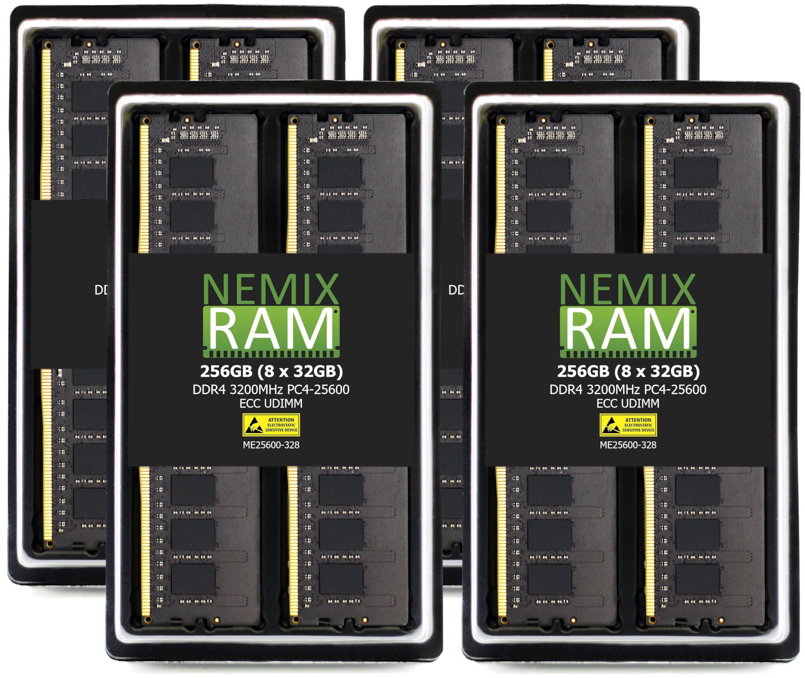 NEMIX RAM 256GB (8X32GB) DDR4 3200MHZ PC4-25600 2Rx8 1.2V CL22 288