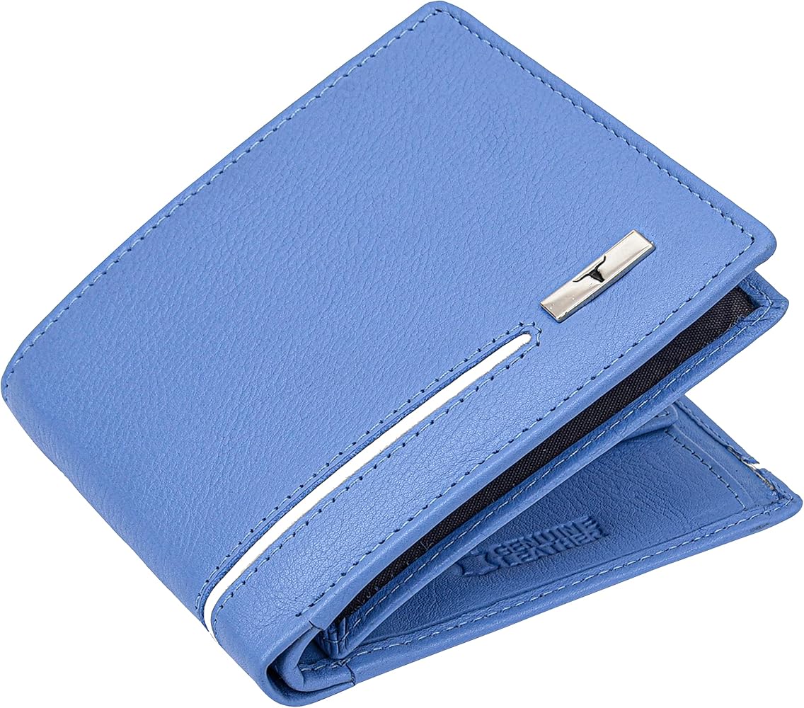 Amazon.com: URBAN FOREST Stag Leather Wallet for Men, Light Blue