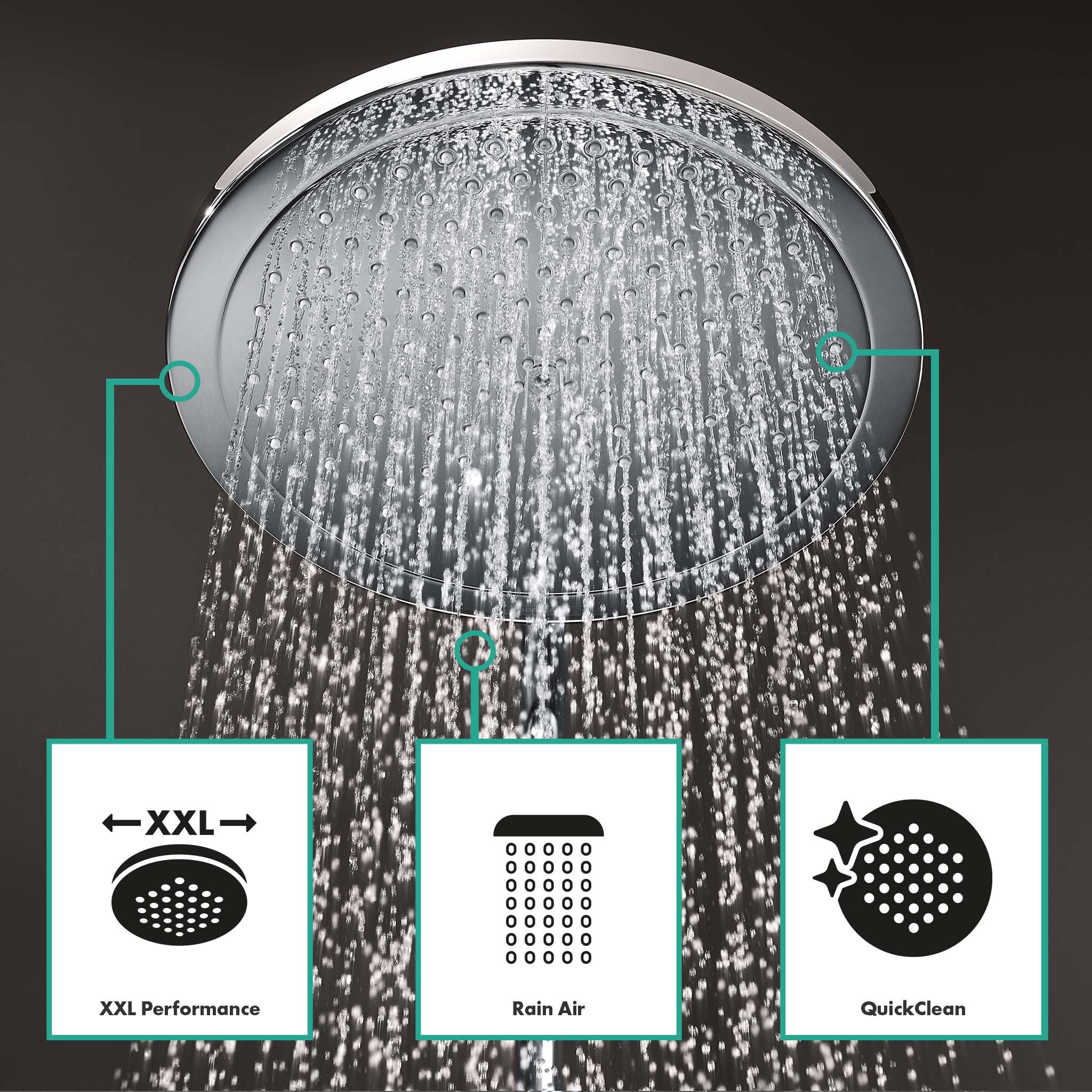 hansgrohe Croma Select S Showerpipe 280 1jet with thermostatic