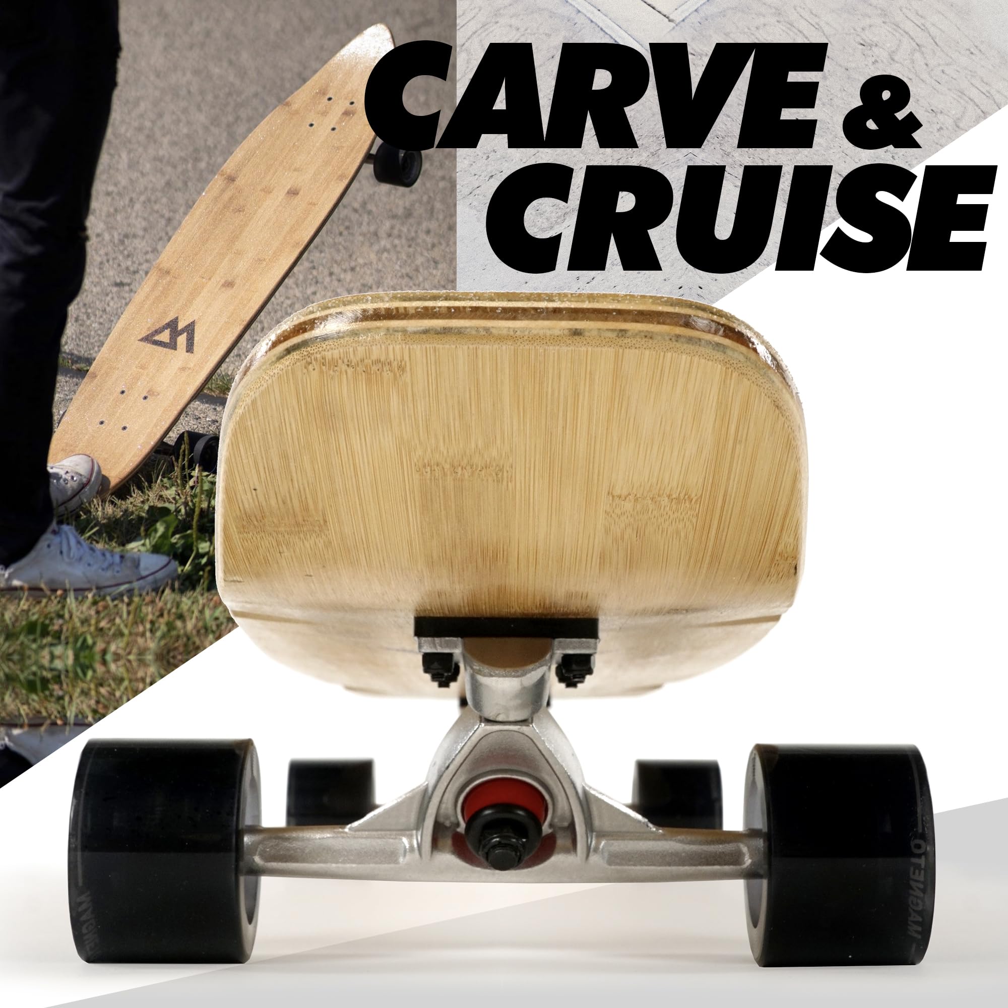 Amazon | Magneto 44 inch Kicktail Cruiser Longboard Skateboard