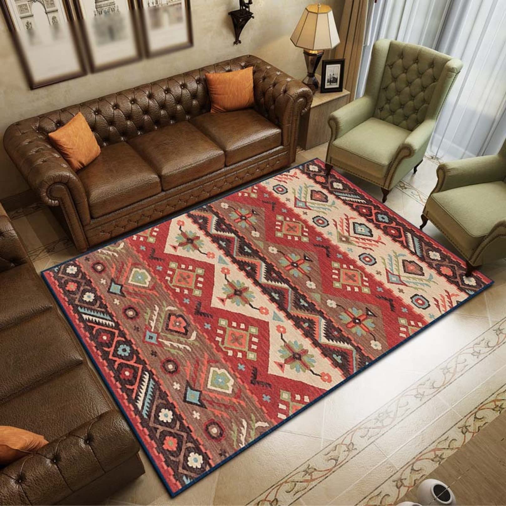 Amazon｜モロッコ風 カラー リビングマット おしゃれ 伝統的 民族風
