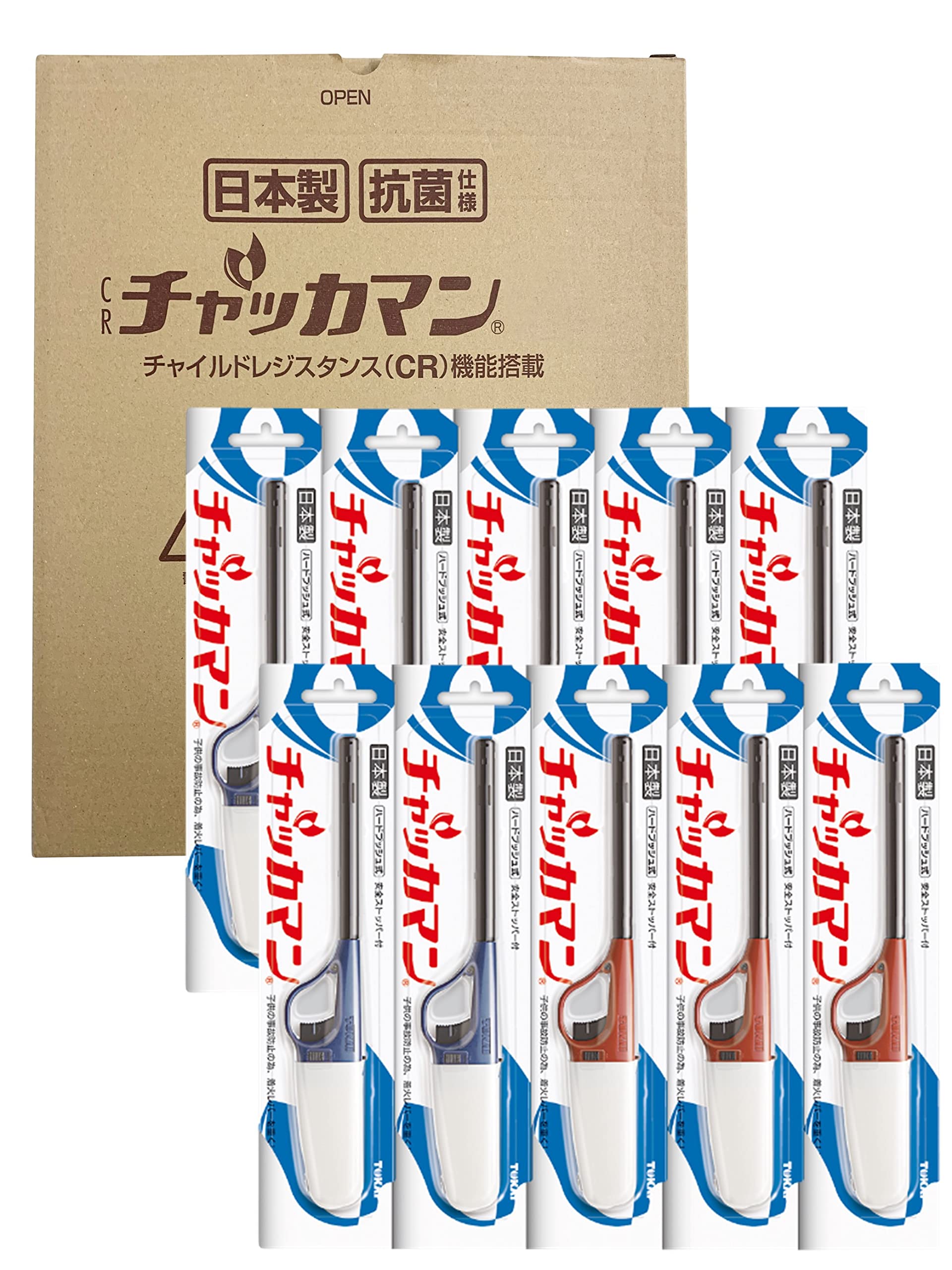 Amazon.co.jp: 東海 チャッカマン CR ライター 点火棒 レッド ブルー