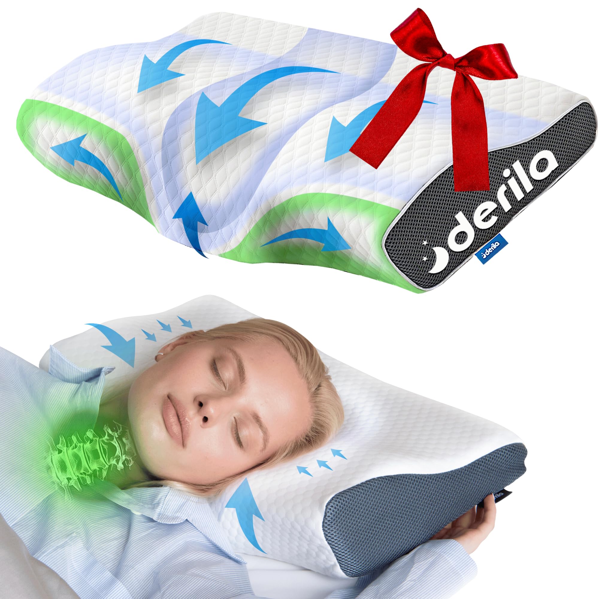 Amazon.com: Derila Cervical Neck Pillow for Sleeping - Support