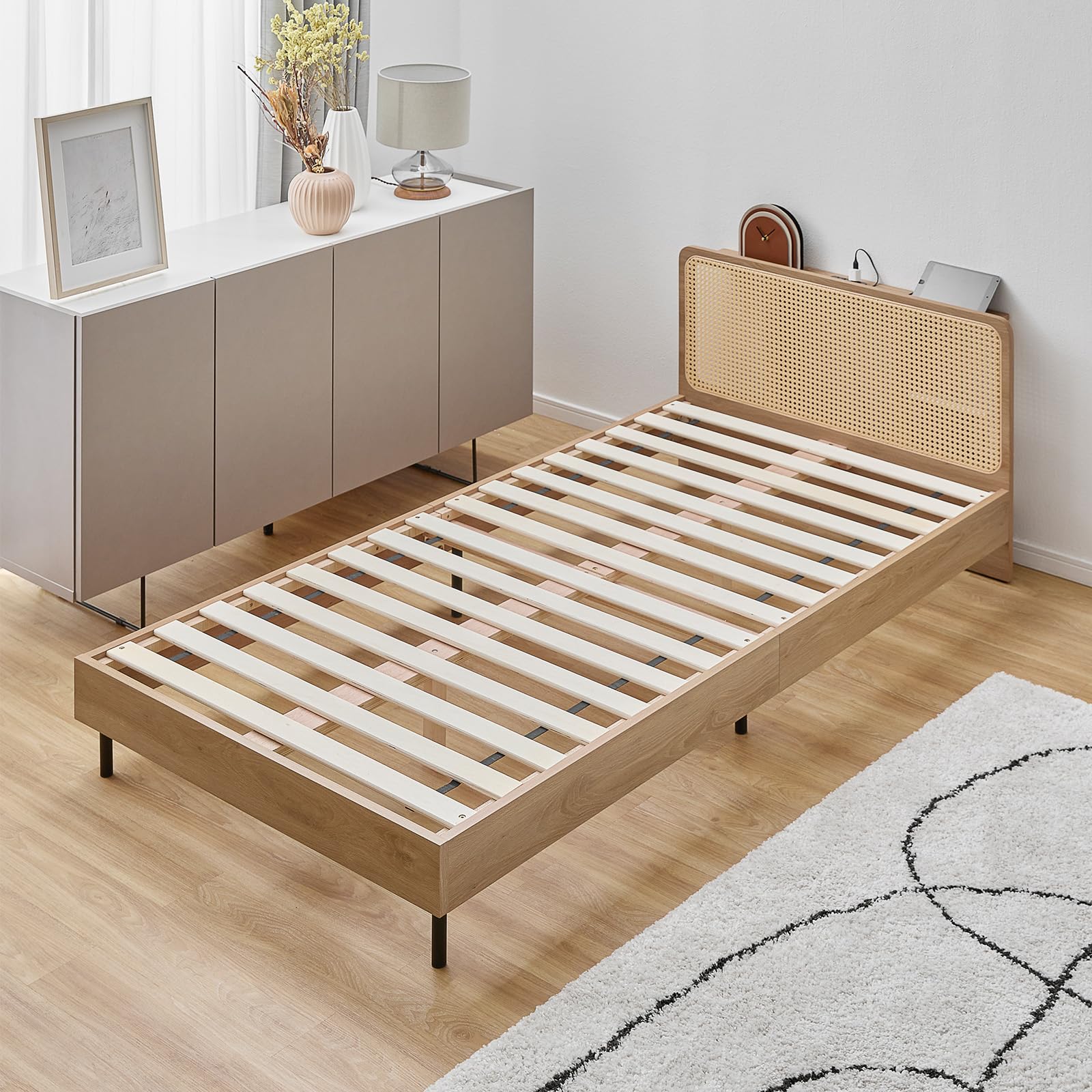 Amazon｜LOWYA ロウヤ ベッド ベッドフレーム すのこベッド ラタン調