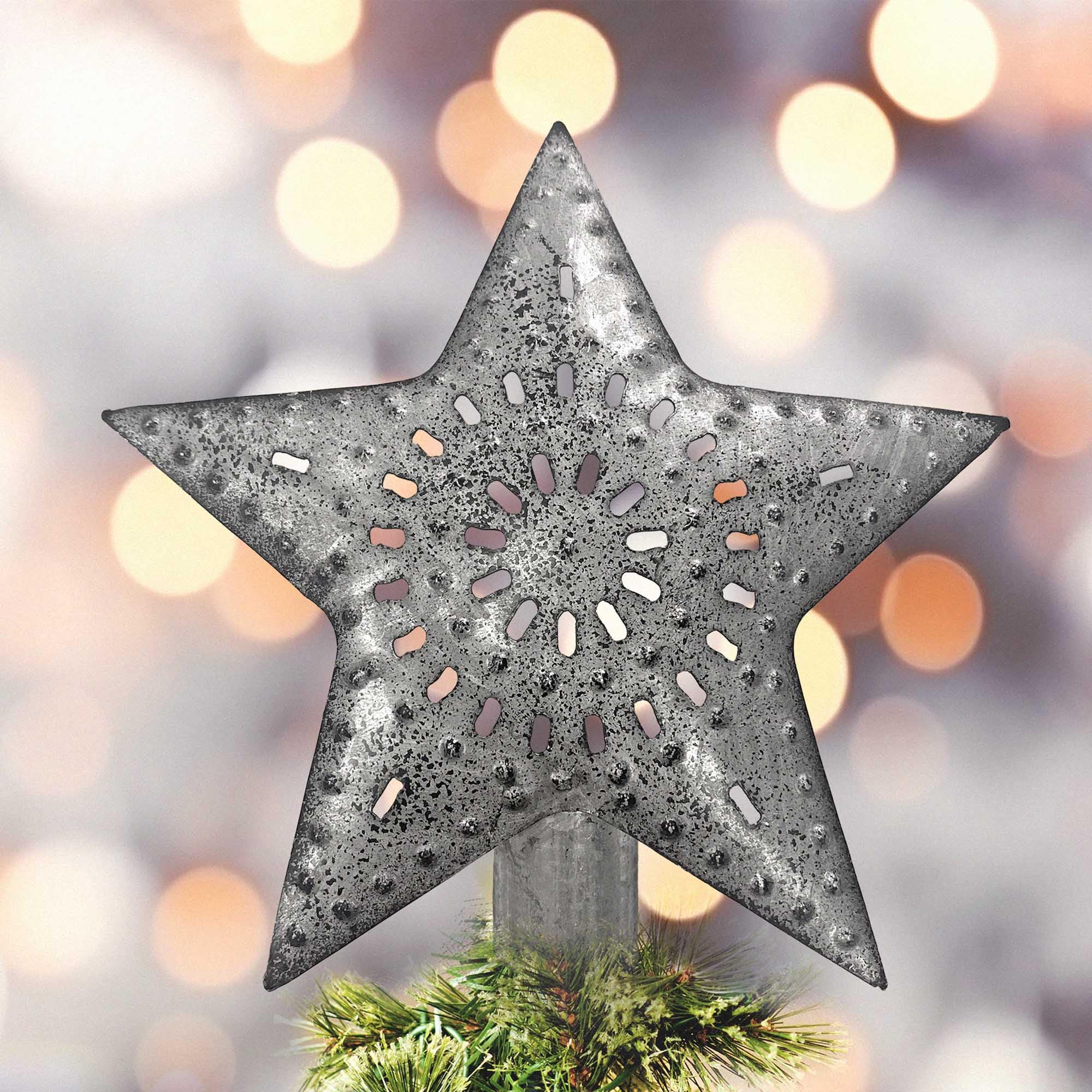 Amazon.com: Punched Star Tree Topper 5.5