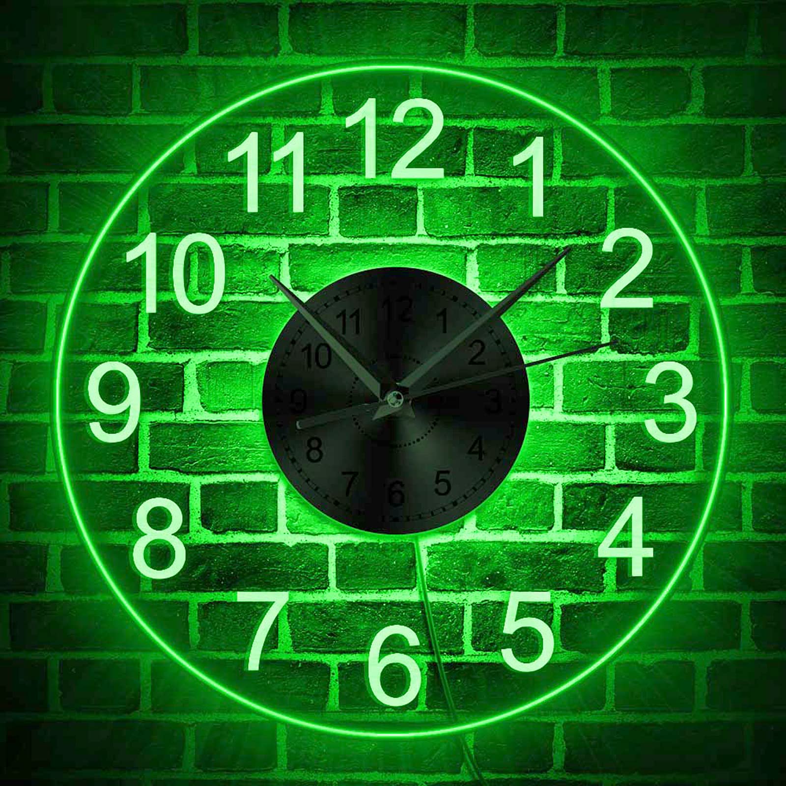 Amazon.co.jp: 寝室用常夜灯壁掛け時計、7色変更のLED壁掛け時計、暗闇