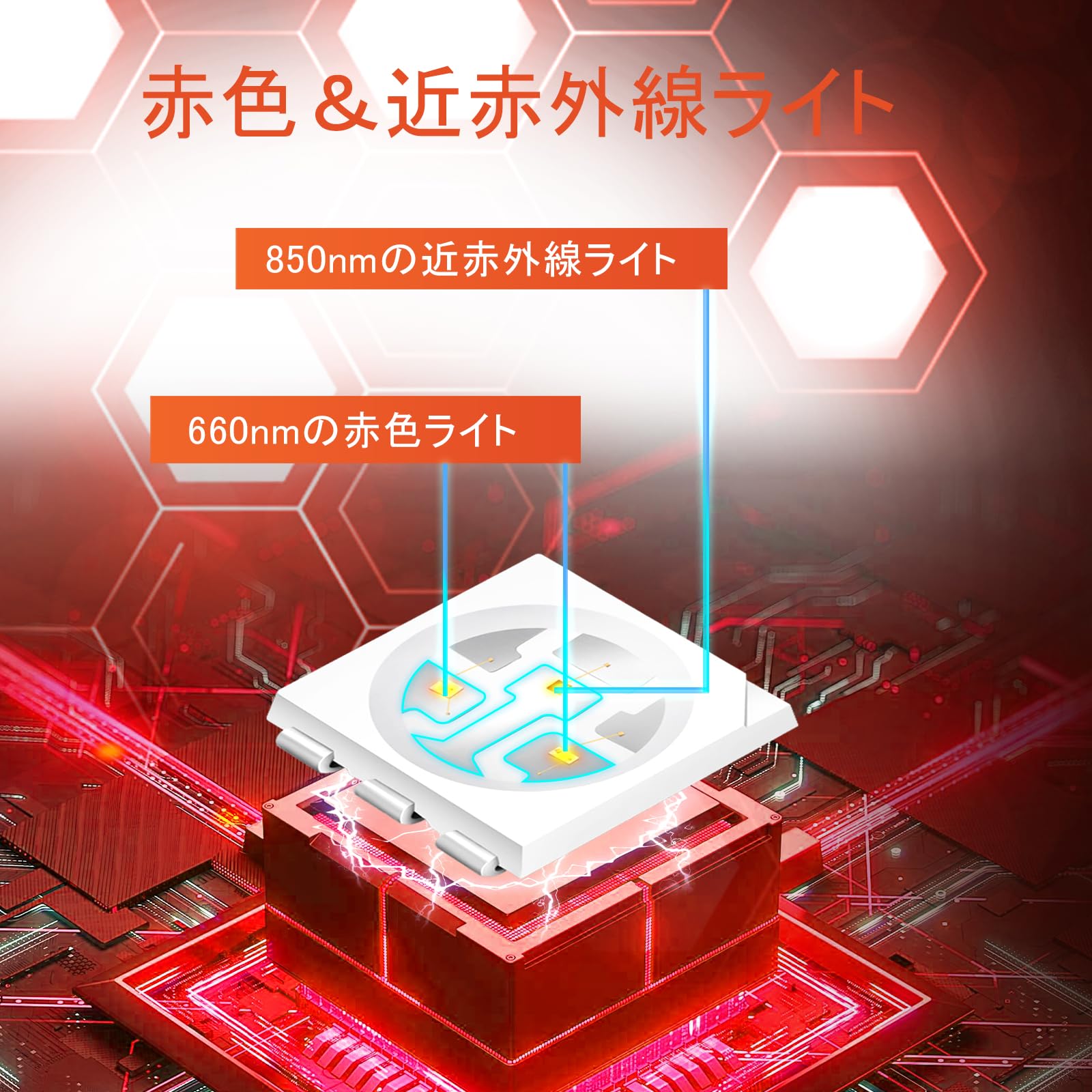 Amazon | Heathredy 近赤外線ライト腕ベルト 赤色ライトLED腕ベルト