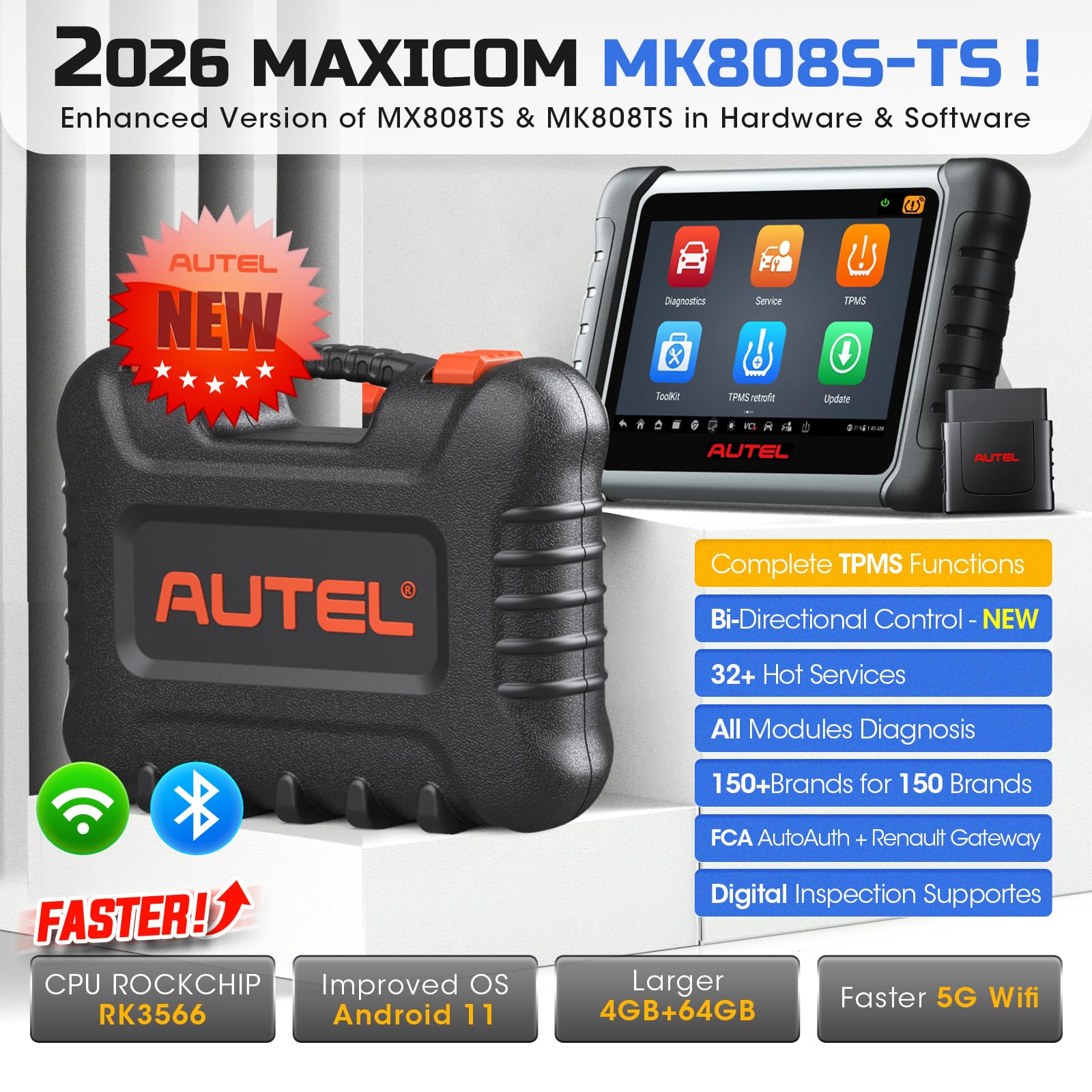 Amazon.co.jp: Autel MaxiCOM MK808TS OBD2 診断機 2022年6月新機能