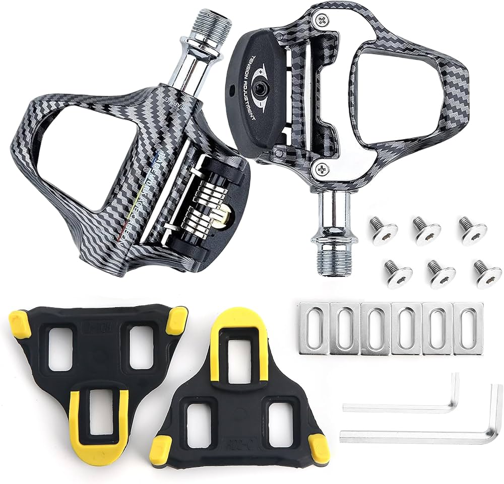 Amazon | ロードバイク 炭素繊維ペダル クリート セット シマノ SPD