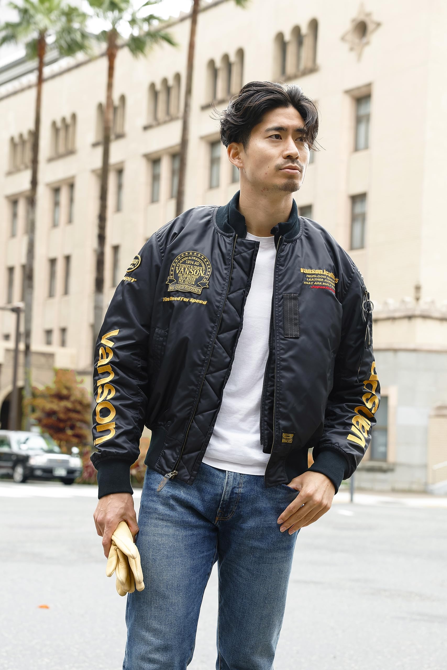 Amazon.co.jp: [バンソン] TVS2308W MA-1 ミリタリー フライト