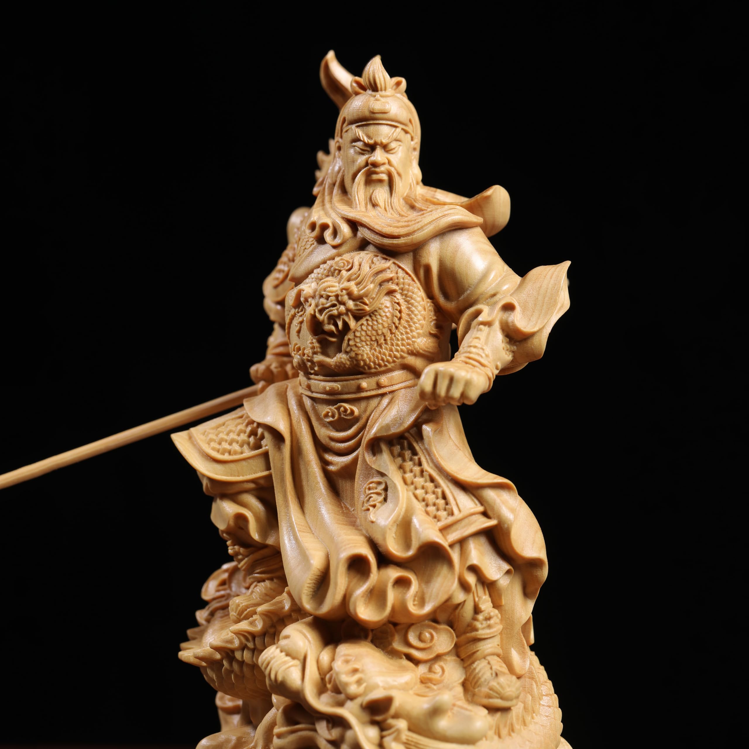 Amazon.co.jp: 高級天然ツゲ木彫り 置物 関羽置物 三国志 関羽像 関帝