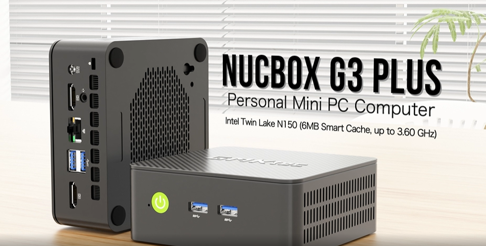 GMKtec Mini PC Intel N150 (Turbo 3.6GHz), 16GB DDR4 1TB PCIe M.2