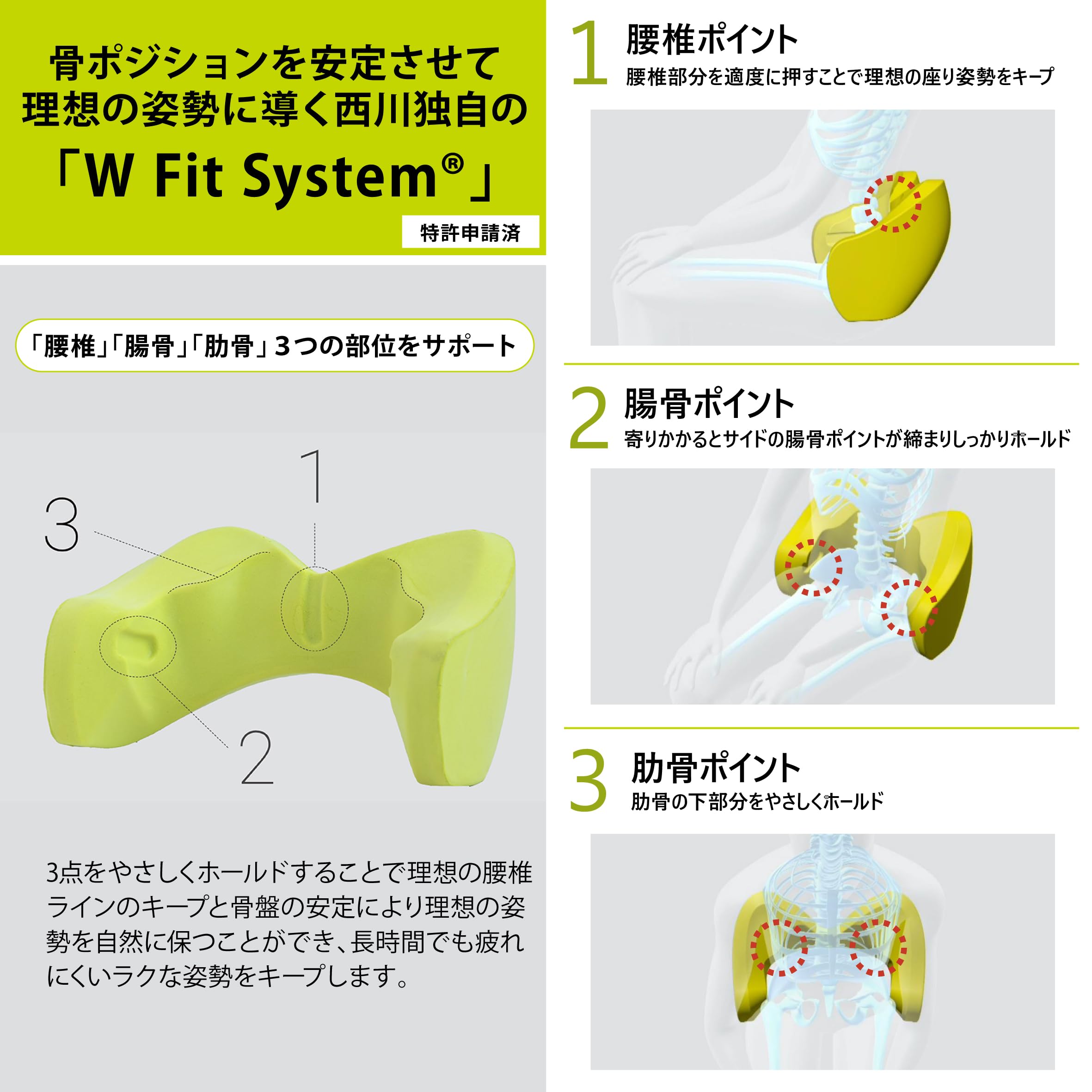 Amazon.co.jp: nishikawa【西川】 キープス 腰クッション いつもの椅子