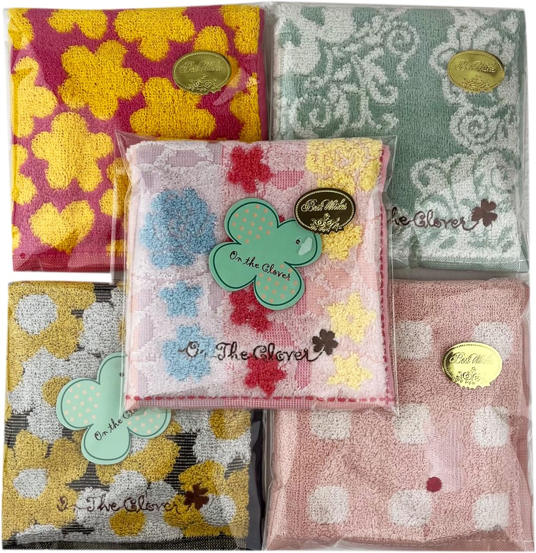 Amazon｜ふわふわ タオルハンカチ セット販売 無撚糸 5枚セット タオル