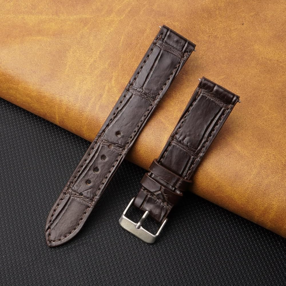 Amazon.co.jp: [vinacreations] 19mm ダークブラウン クロコダイル