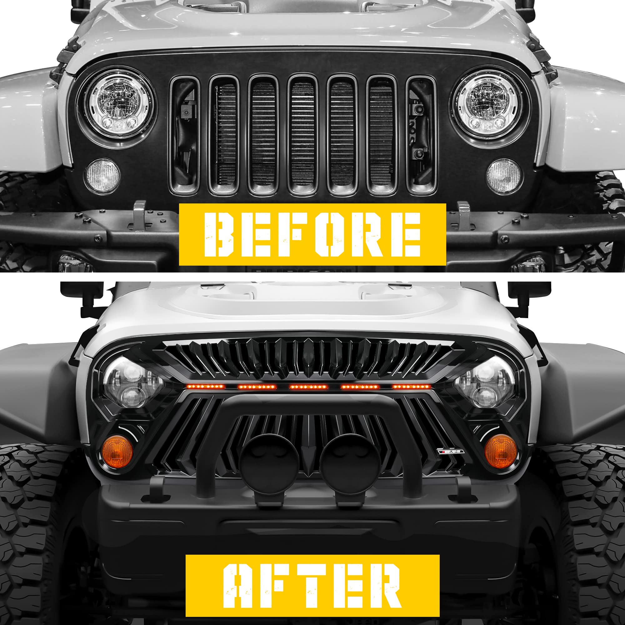 Amazon | SEVEN SPARTA フロントグリル ジープ ラングラー JK/JKU 2007