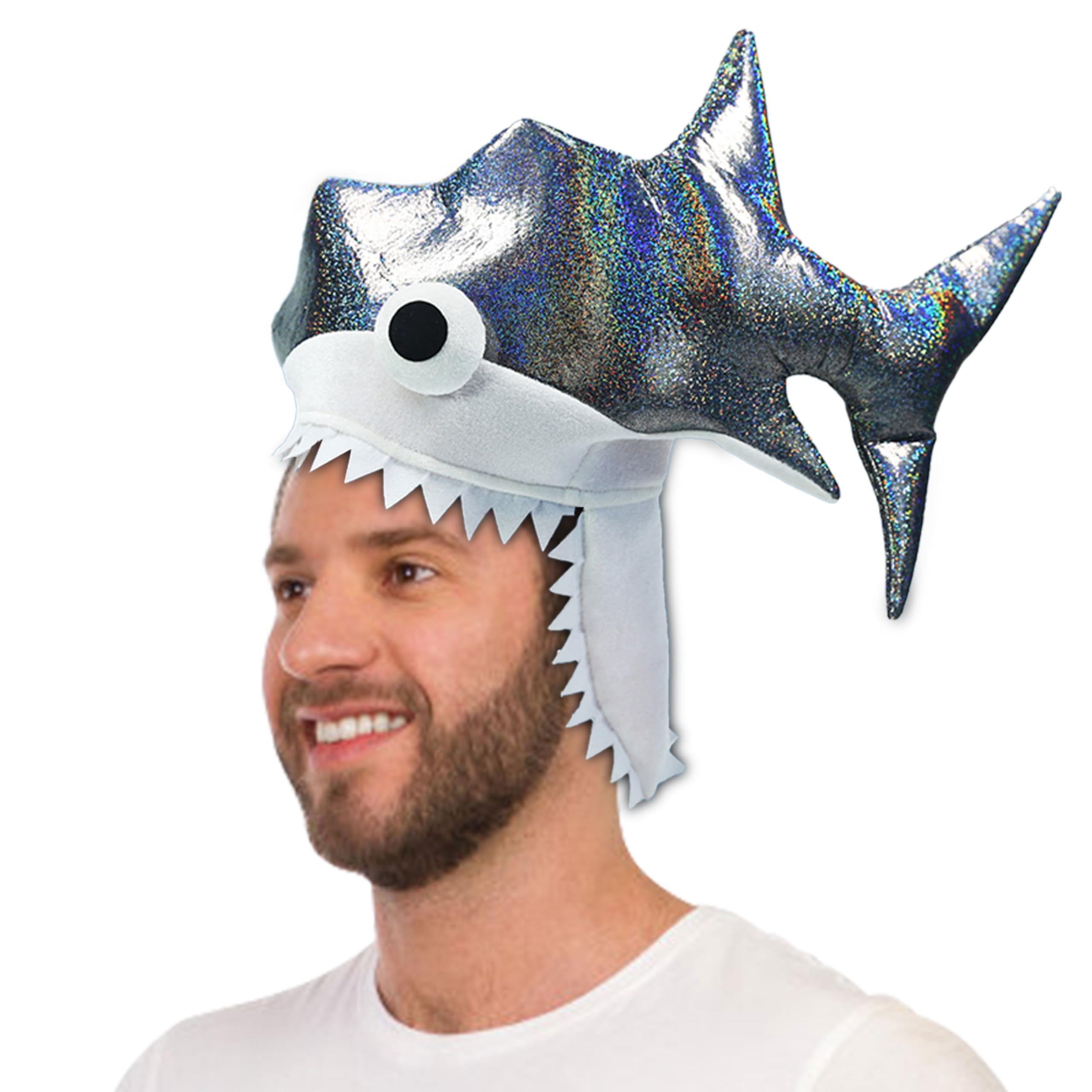 Amazon.com: PerFest Shark Hat. Twinkling Silver Shark costume