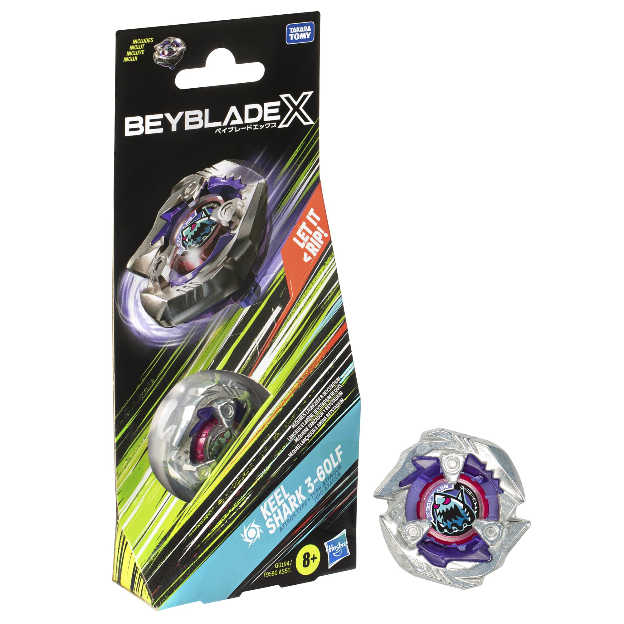 Amazon.com: Beyblade X Keel Shark 3-60LF Booster Pack Set with