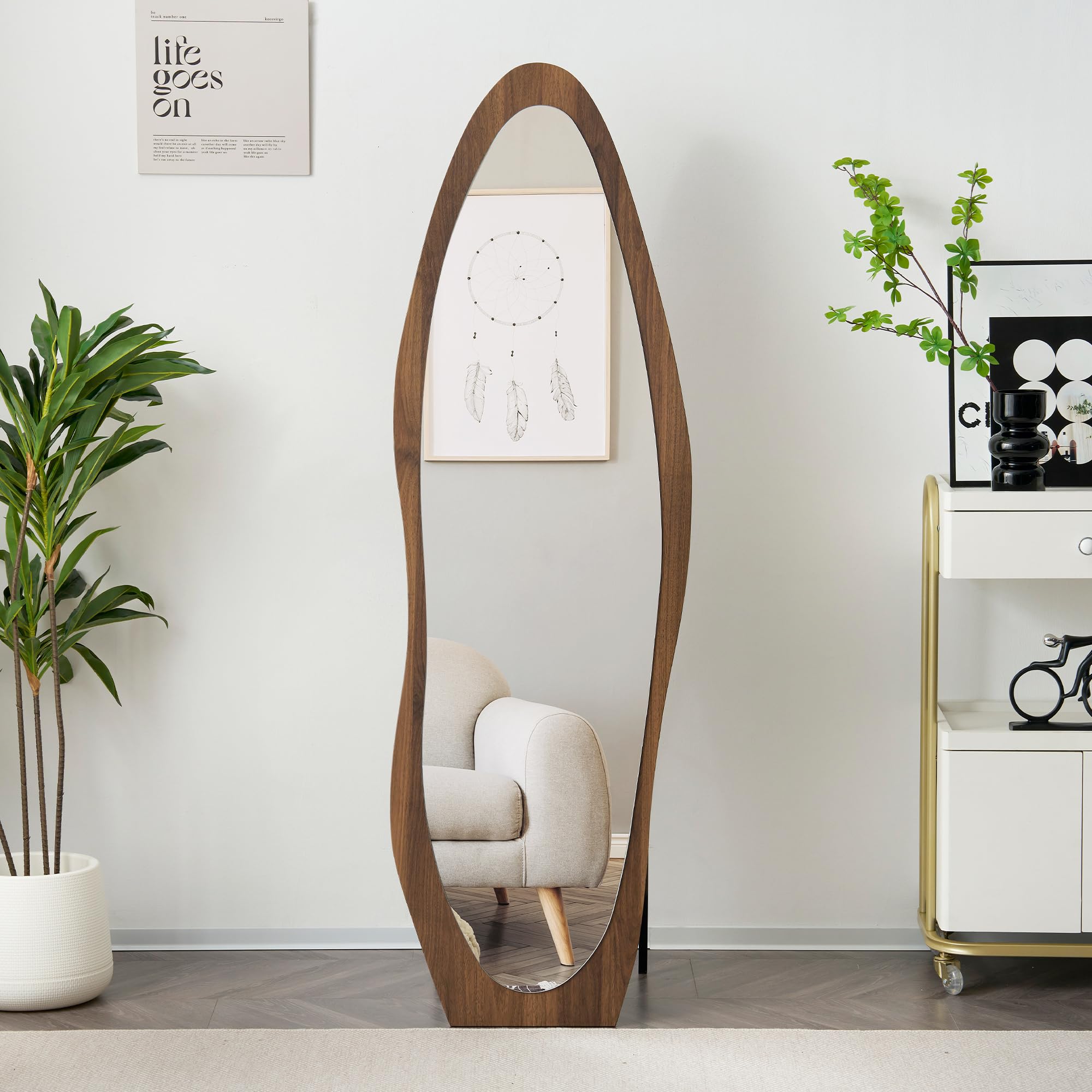 Amazon.co.jp: KJUUJE 160*50CM全身鏡 ウェーブミラー 姿見鏡 北欧