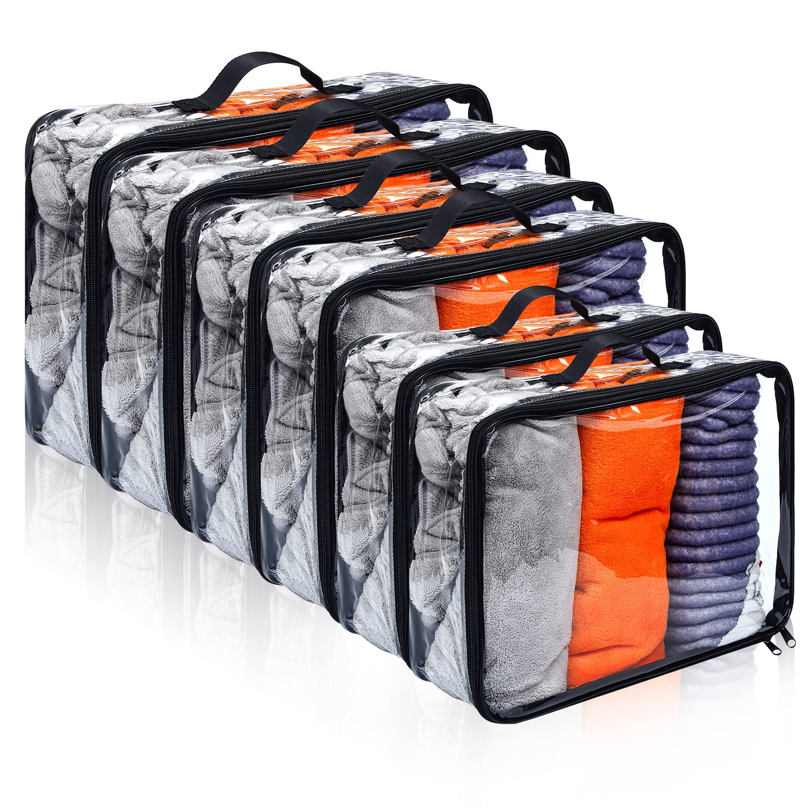 Amazon.co.jp: Hillban 大型クリアトラベルパッキングキューブ 6個 3