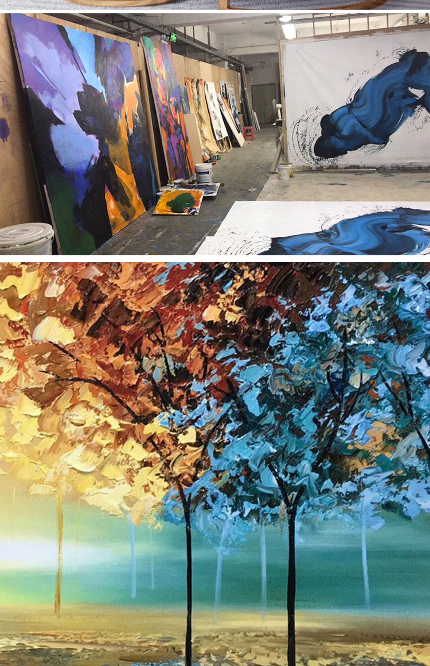 Amazon｜油絵・絵画、フレーム付きキャンバスの油彩画、手描きのモダン