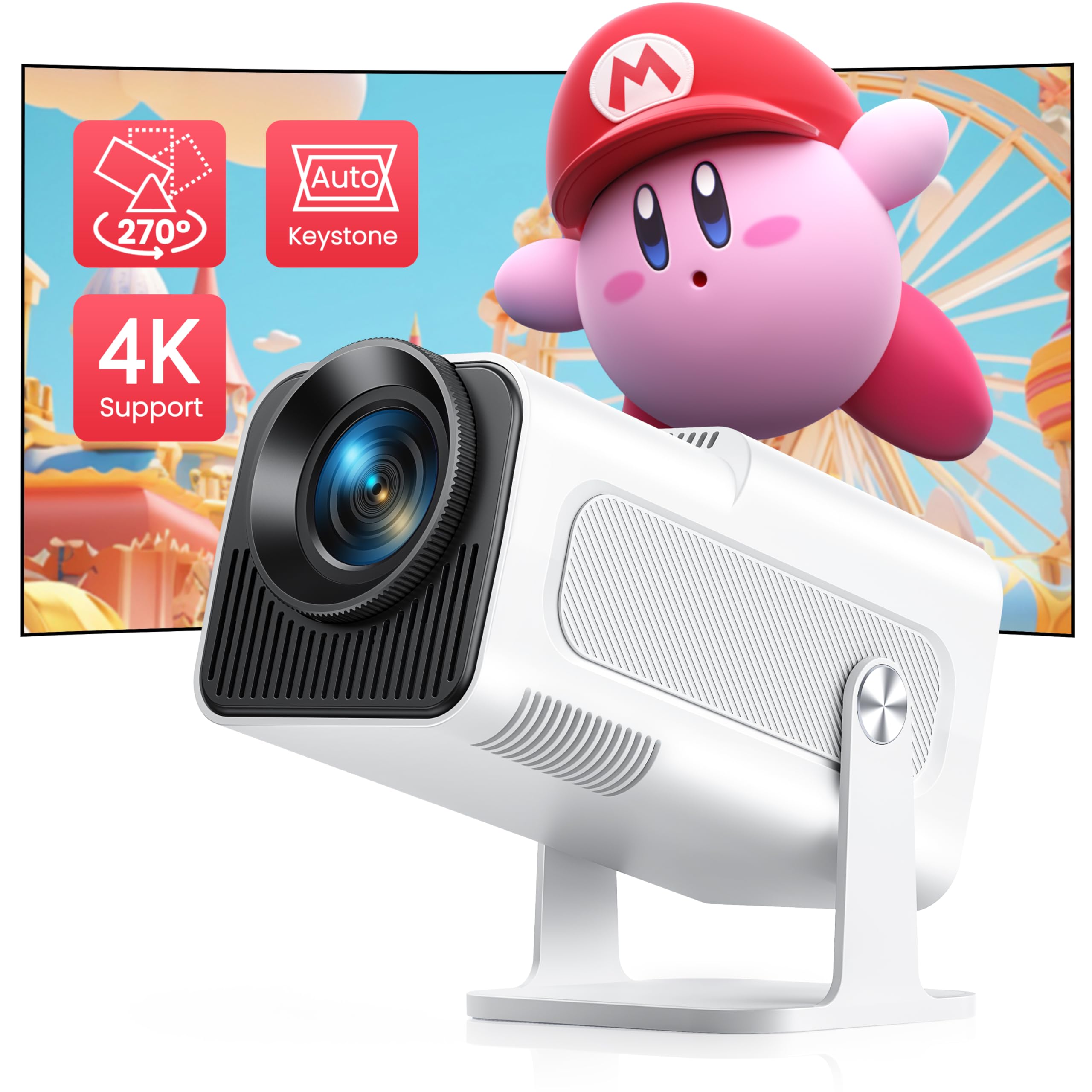 Amazon.co.jp: プロジェクター 小型【真1080P·600ANSI】&【270°回転·短