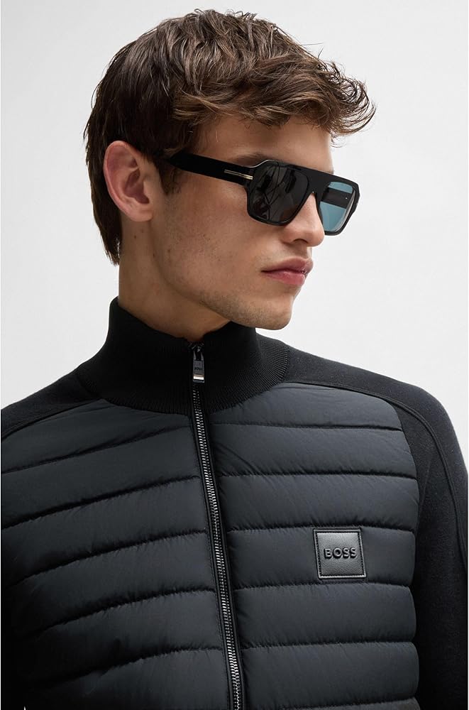 Amazon.co.jp: [BOSS] [ボス] ロゴパッチ ミックスマテリアル ジップ