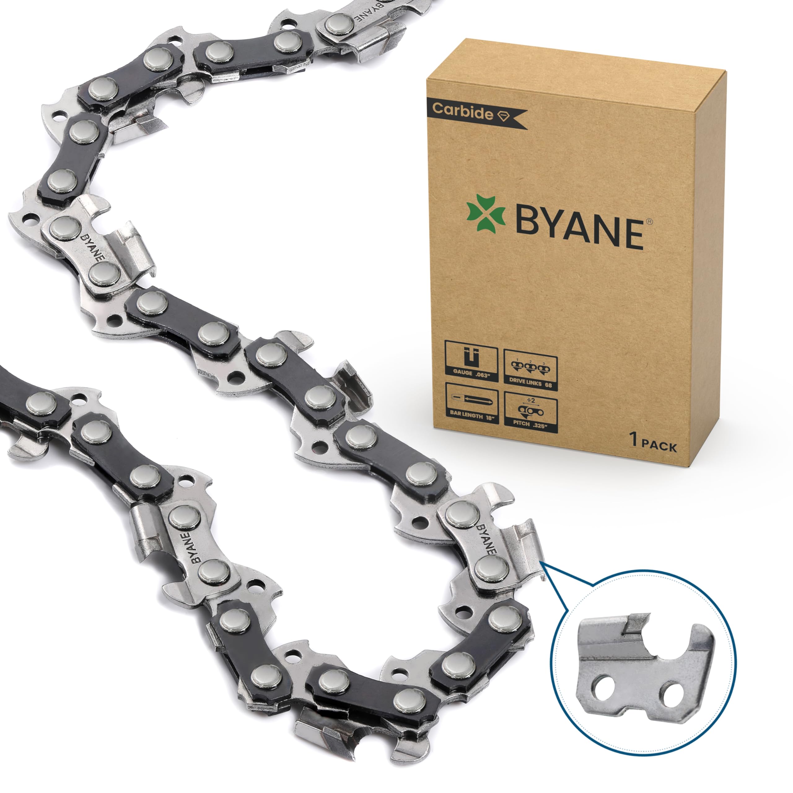 Amazon.com: Byane 18-Inch Carbide Chainsaw Chain, .325
