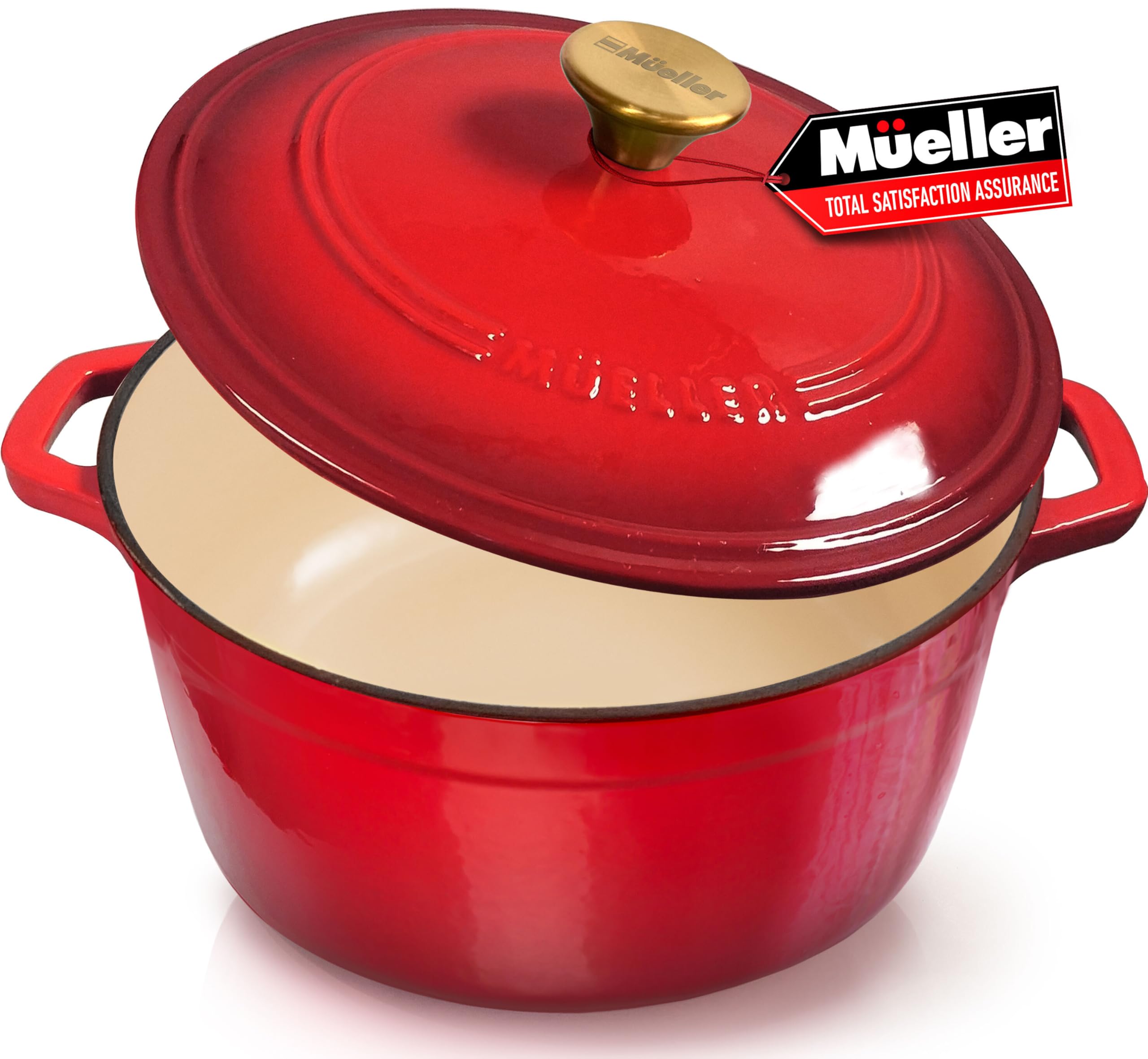 Amazon.com: Mueller 6qt Enameled Cast Iron Dutch Oven, Heavy-Duty