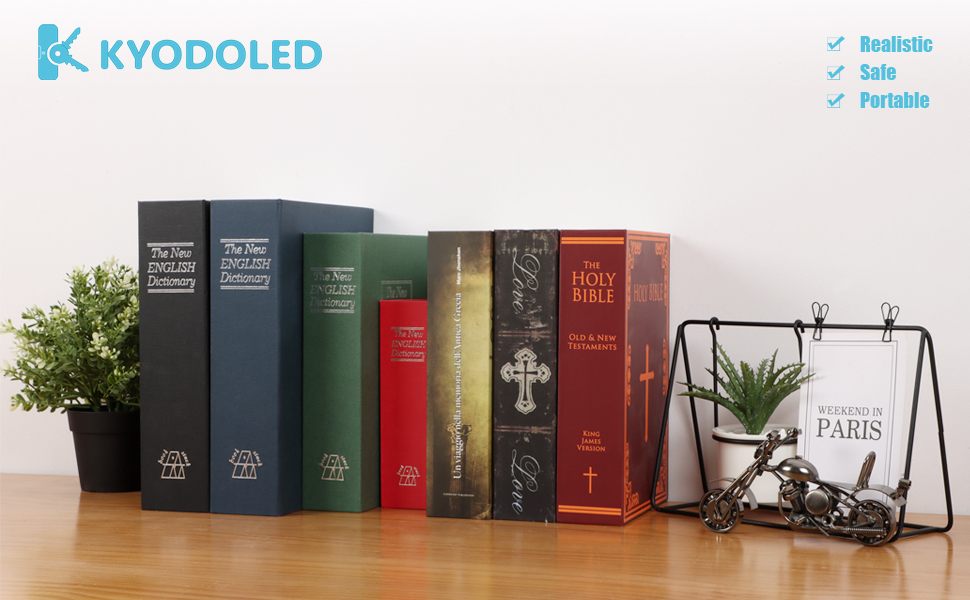 KYODOLED 10.5Inch Diversion Book Safe with Combination Lock, Extra