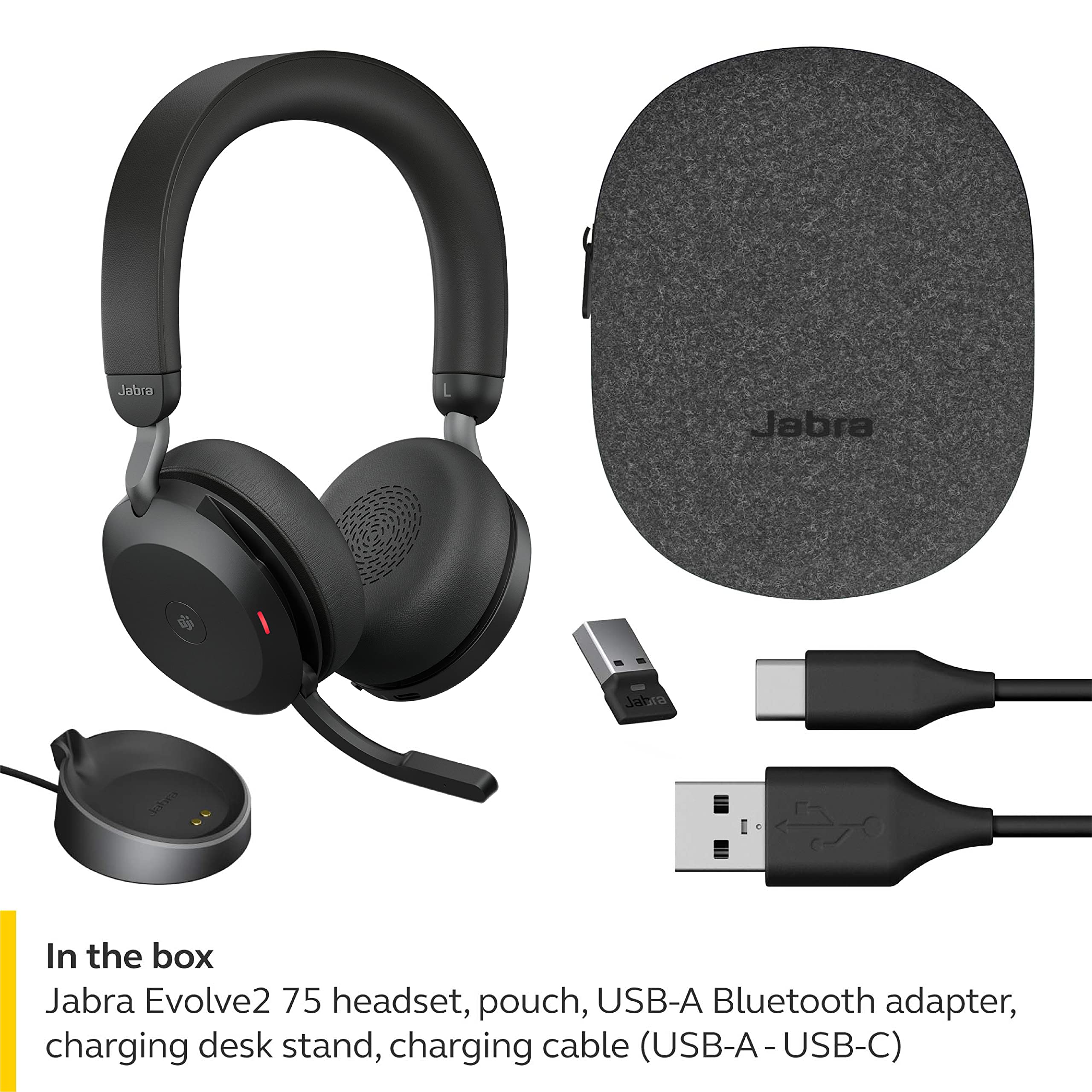 Amazon.com: Jabra Evolve2 75 PC Wireless Headset with Charging
