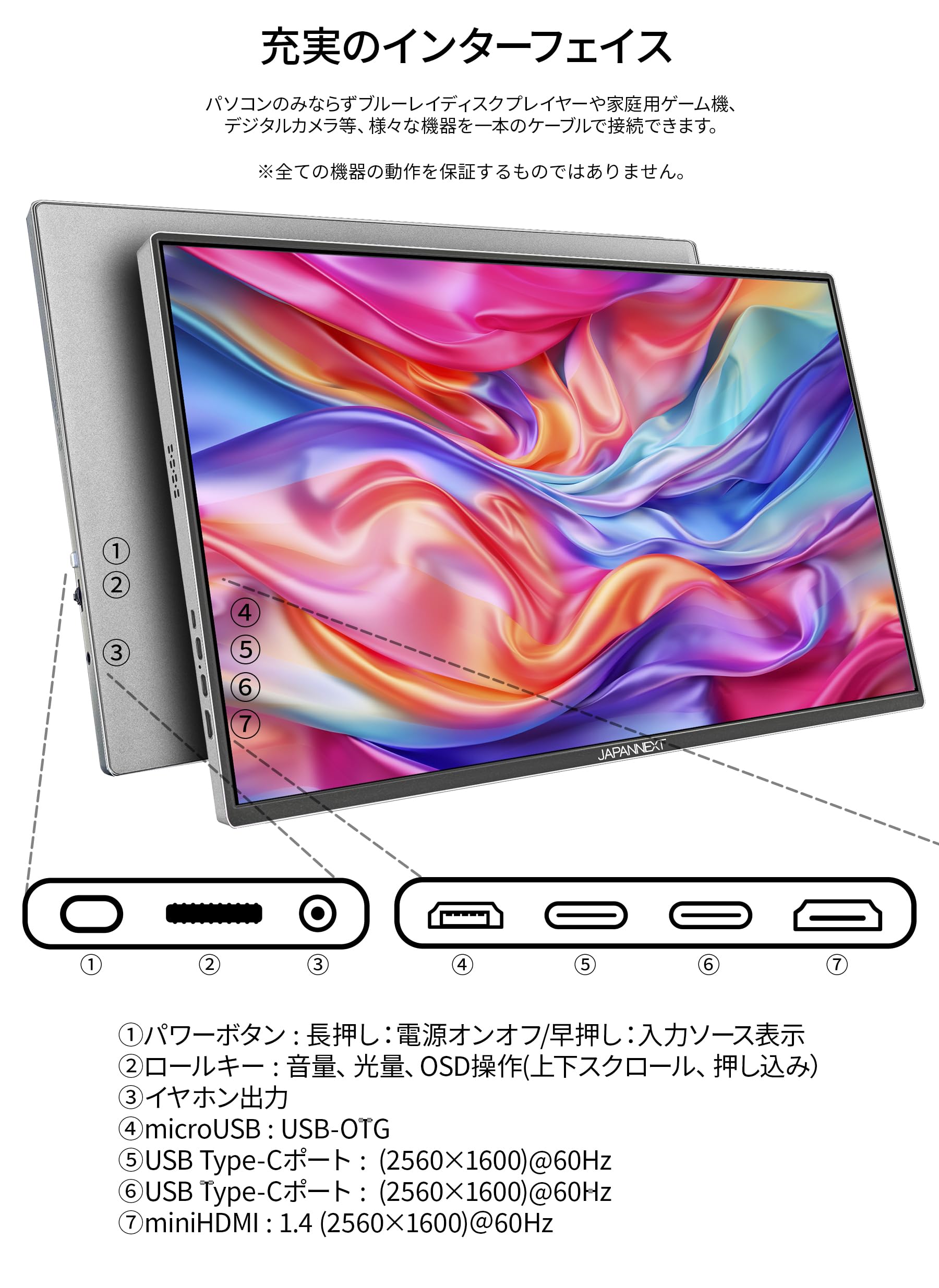 Amazon.co.jp: JAPANNEXT 16インチ モバイルモニター IPS パネル WQXGA