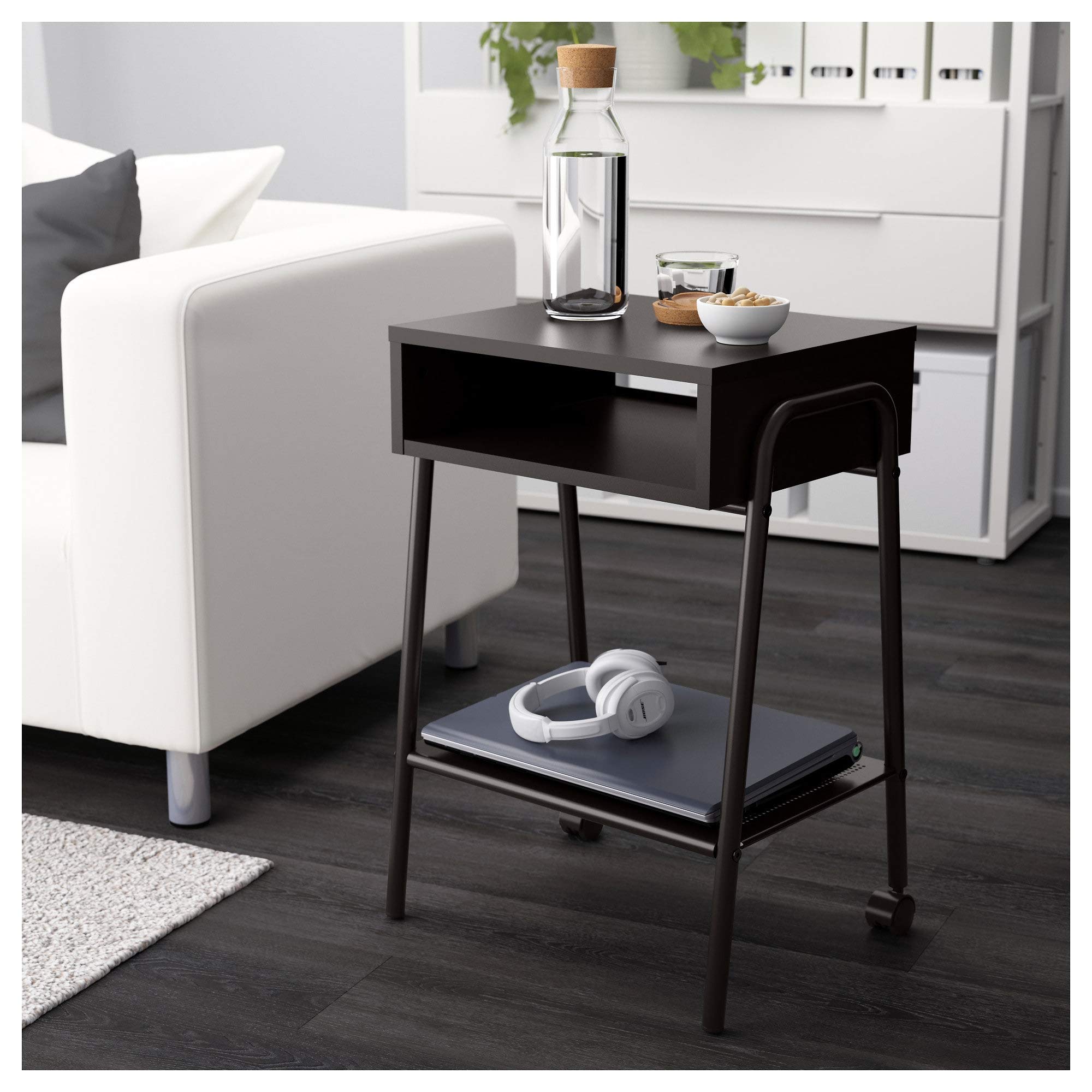 Amazon｜SETSKOG ベッドサイドテーブル, ブラック 503.380.42｜サイド