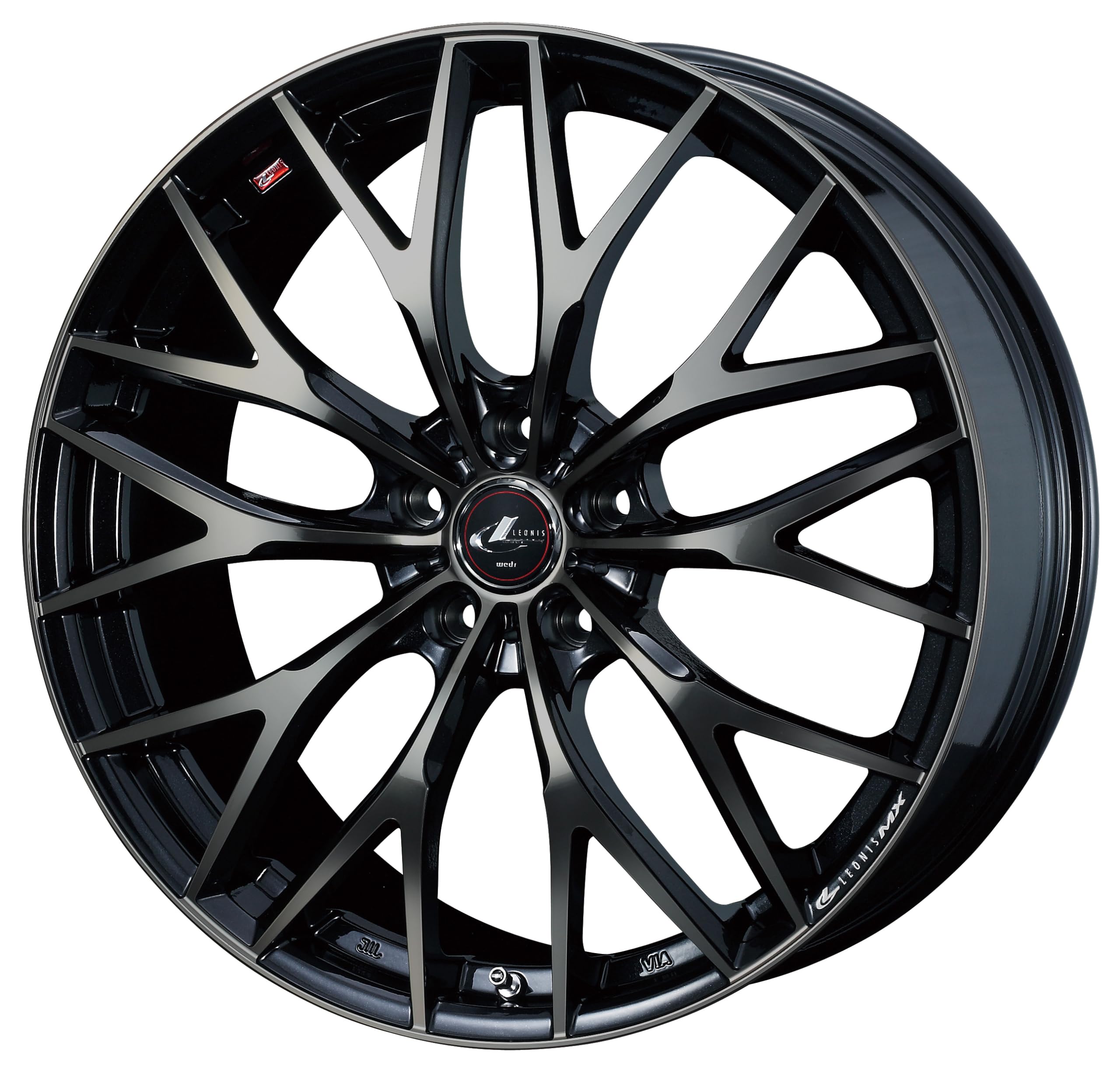 Amazon.co.jp: Weds LEONIS MX 17インチ 5H PCD114.3 6.5J +53 PBMC/TI
