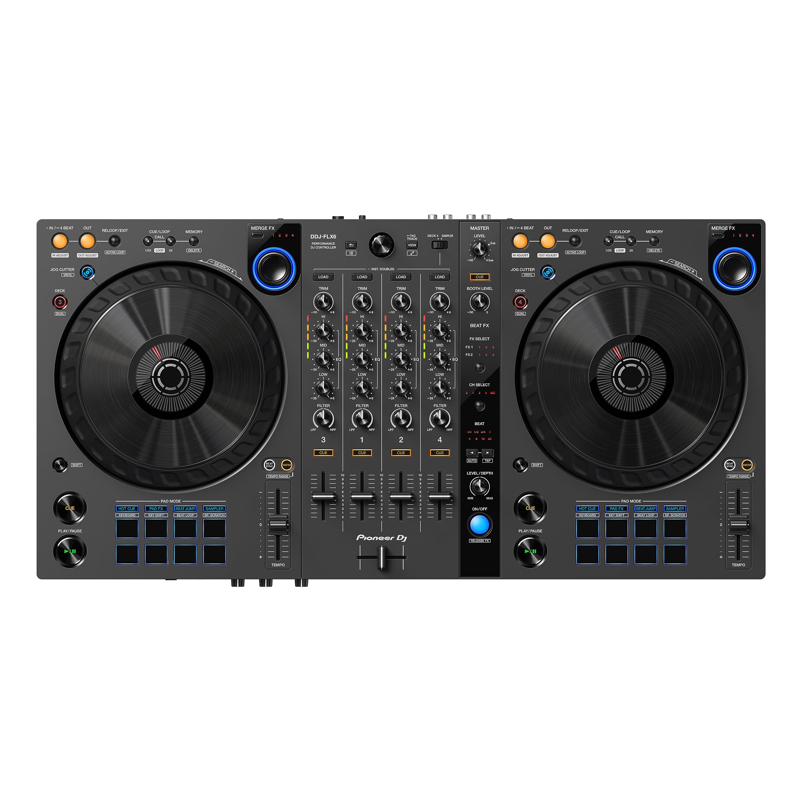 Pioneer DJ DDJ-FLX6-GT 4-deck Rekordbox and Serato DJ Controller