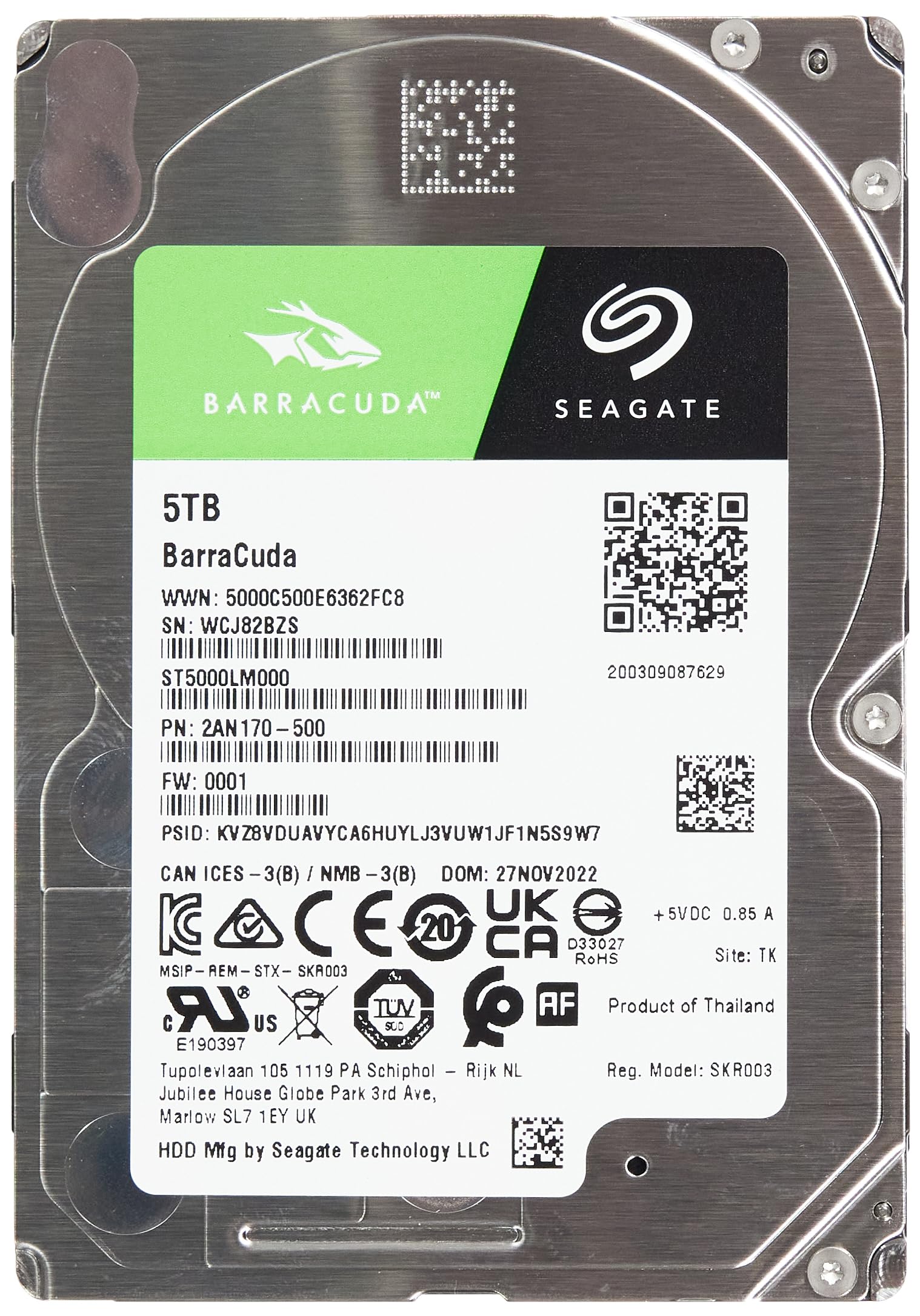 Amazon.com: Seagate Barracuda 2.5in 5tb Sata 2.5in 5400rpm 6gb/s