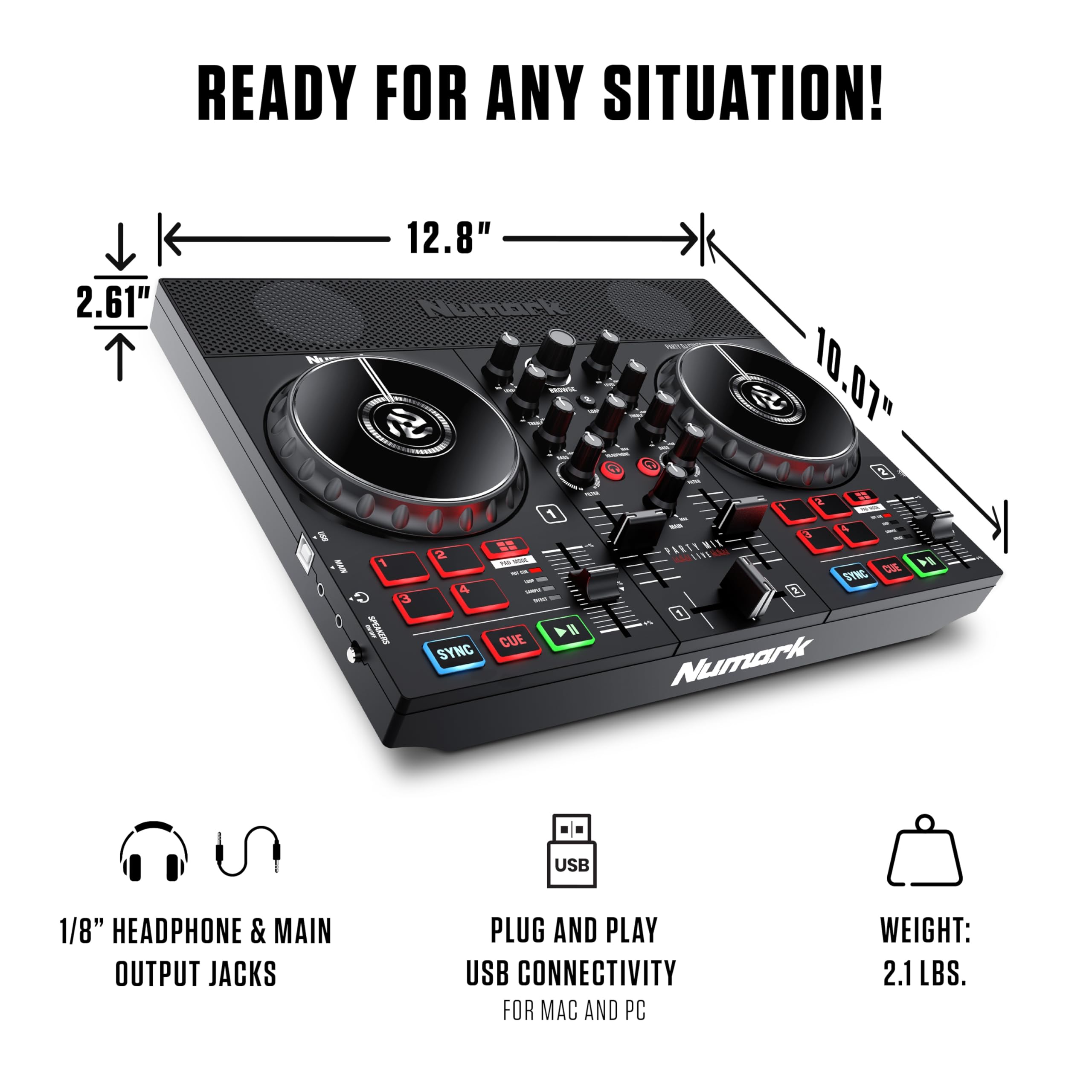 Numark Party Mix Live DJ Controller with Built-in Light Show
