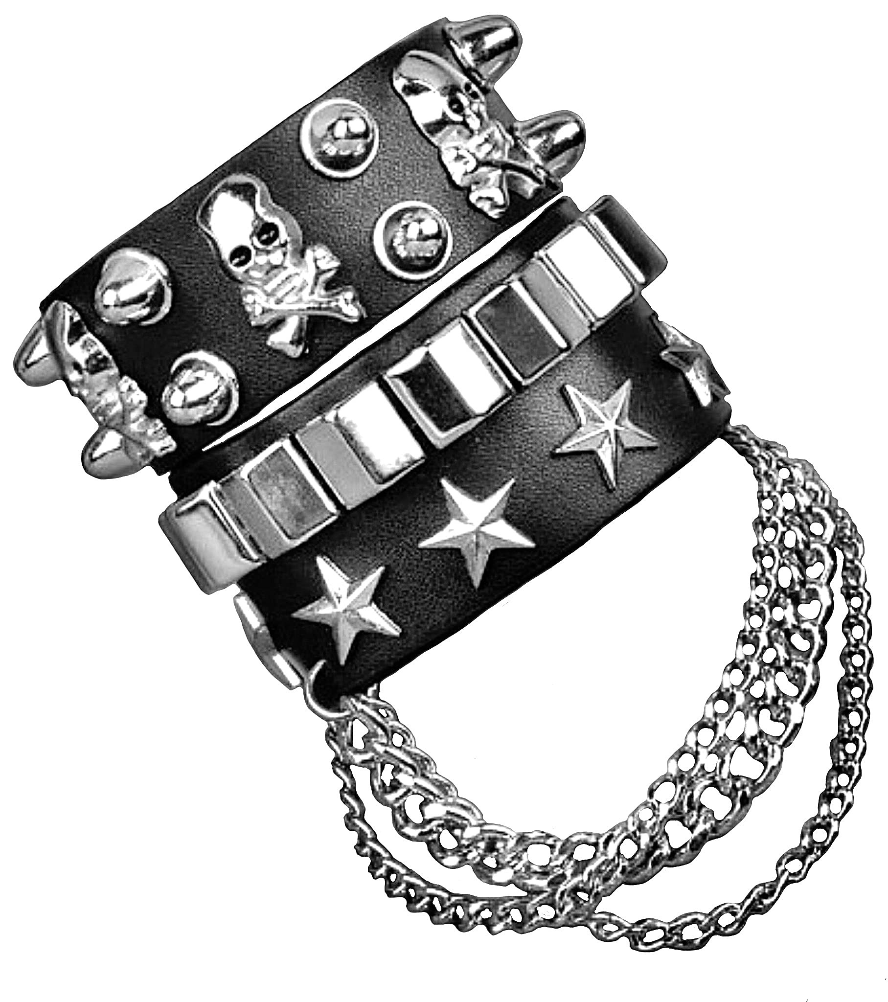 Amazon.co.jp: [P-Rize] 3Way レザー ブレスレット チェーン