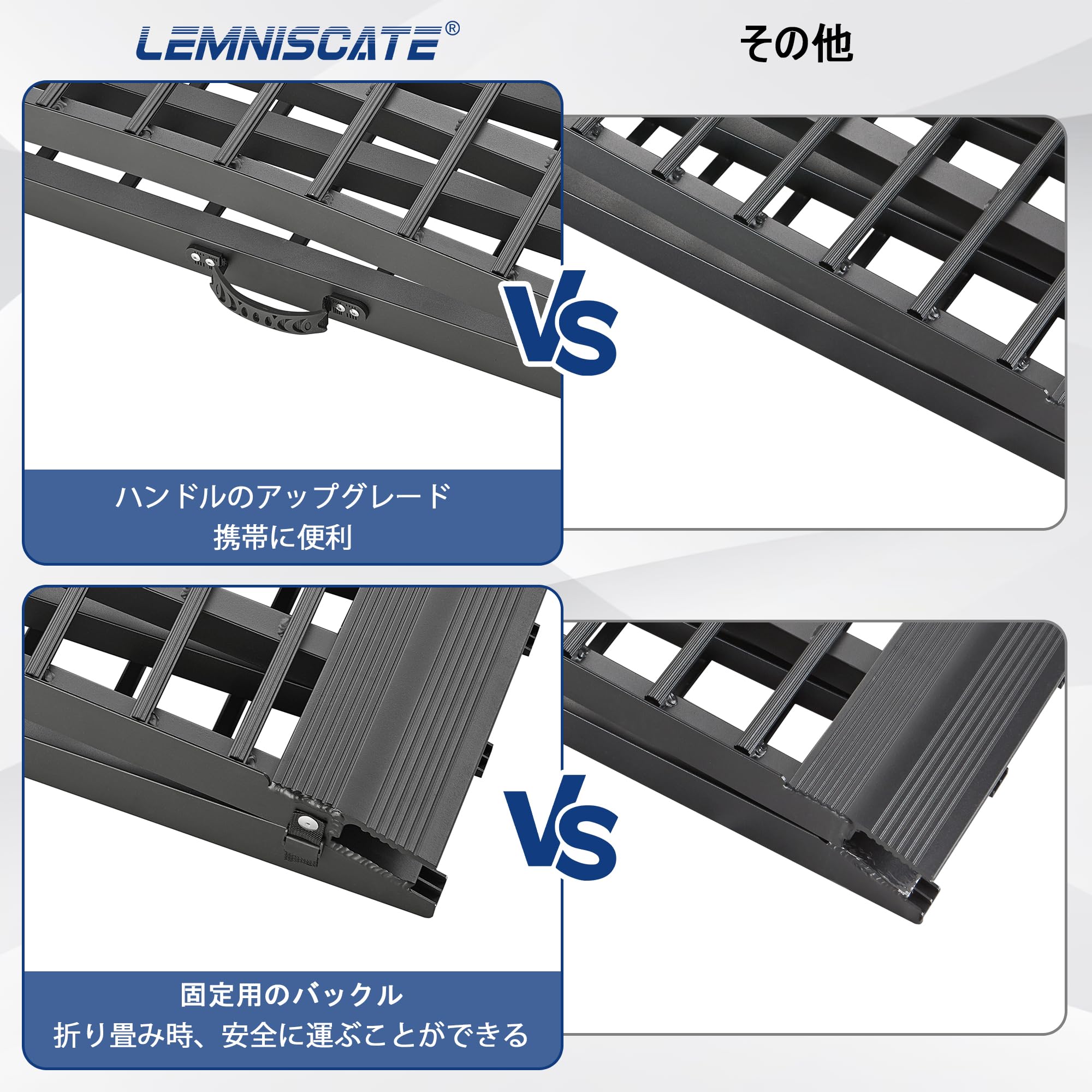 Amazon.co.jp: 耐荷重680kg/本 バイク ラダーレール アルミ製 スロープ