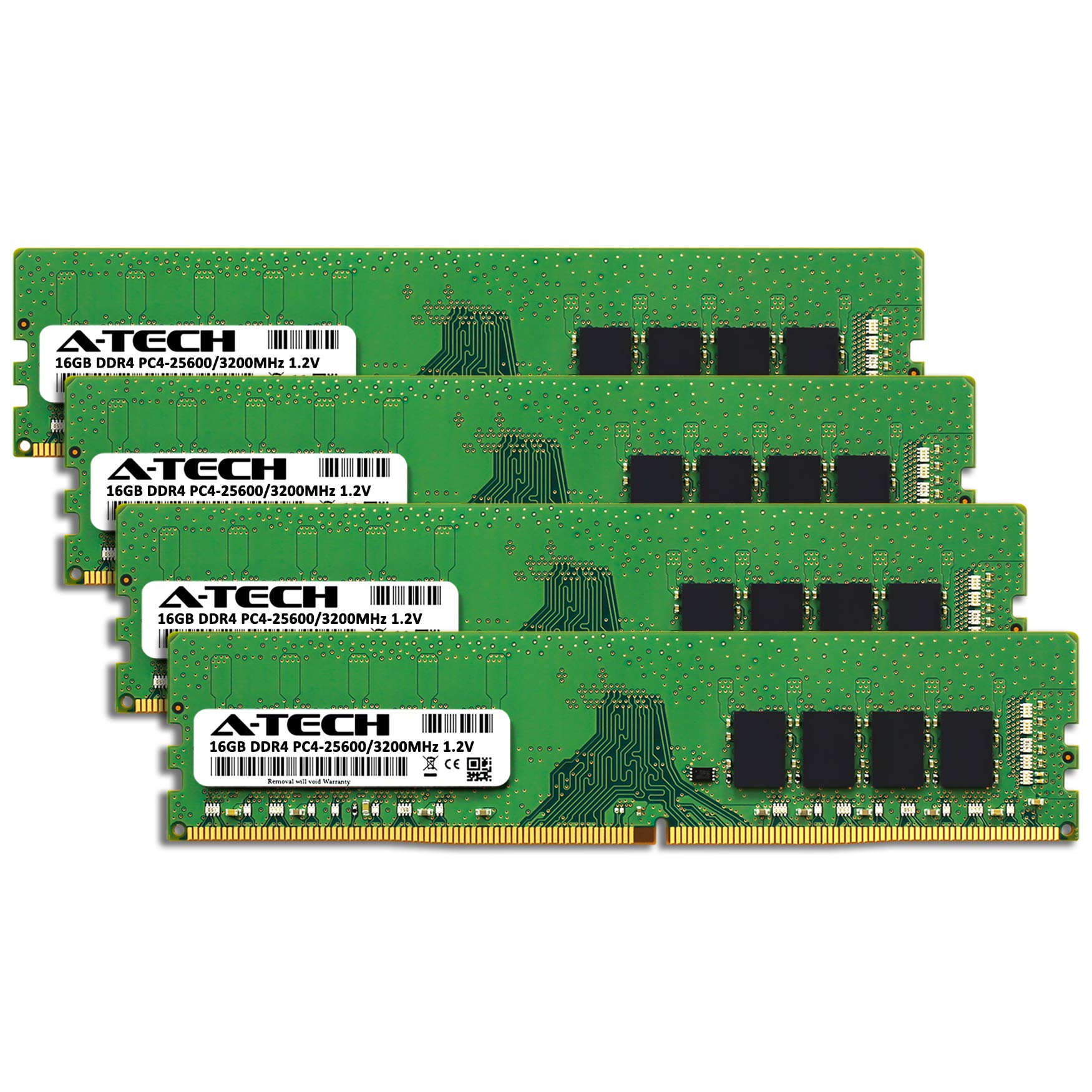 A-Tech 64GB (4x16GB) DDR4 3200 MHz UDIMM PC4-25600 (PC4-3200AA