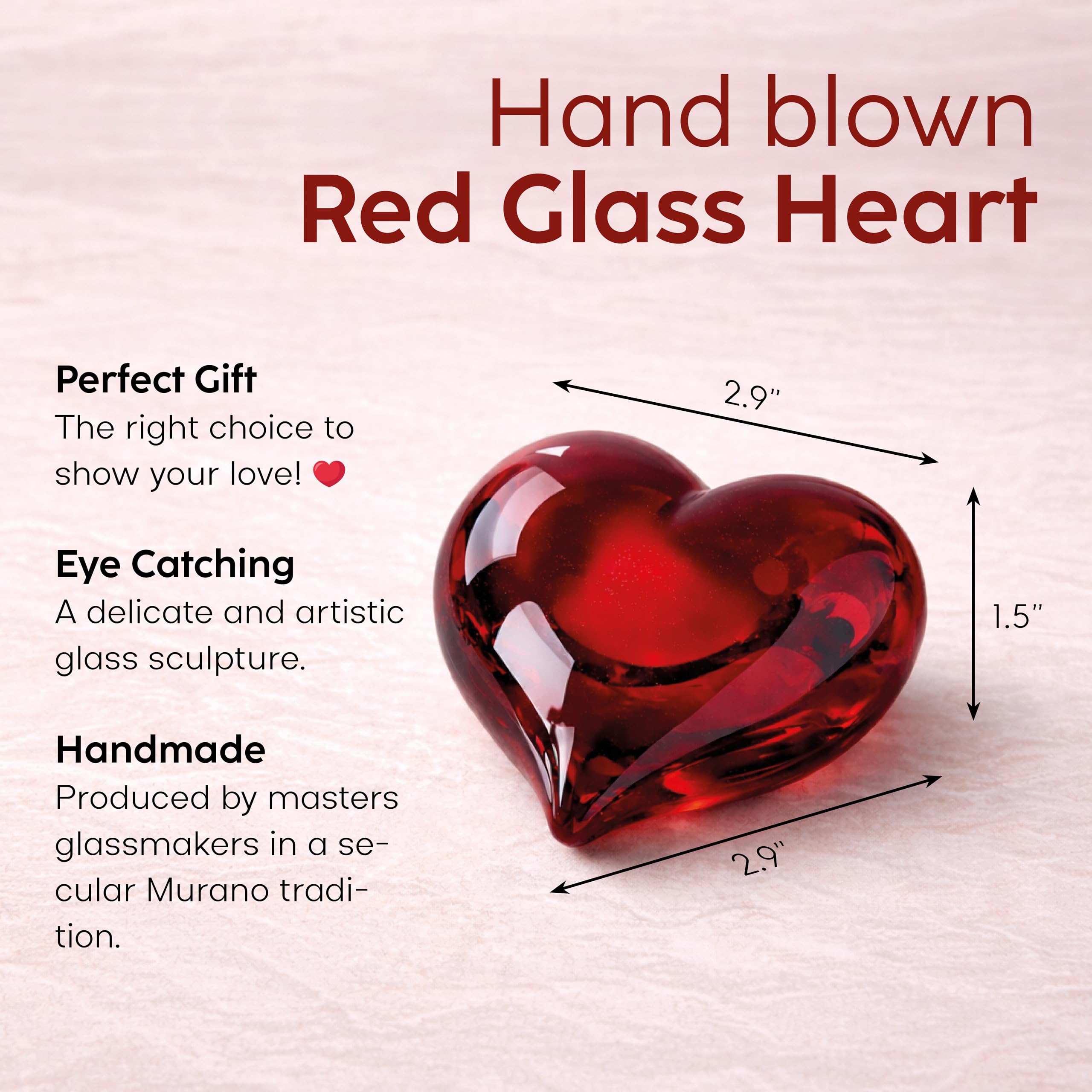 Amazon.co.jp: Ca D Oro スモール レッド ハート ガラス ペーパー