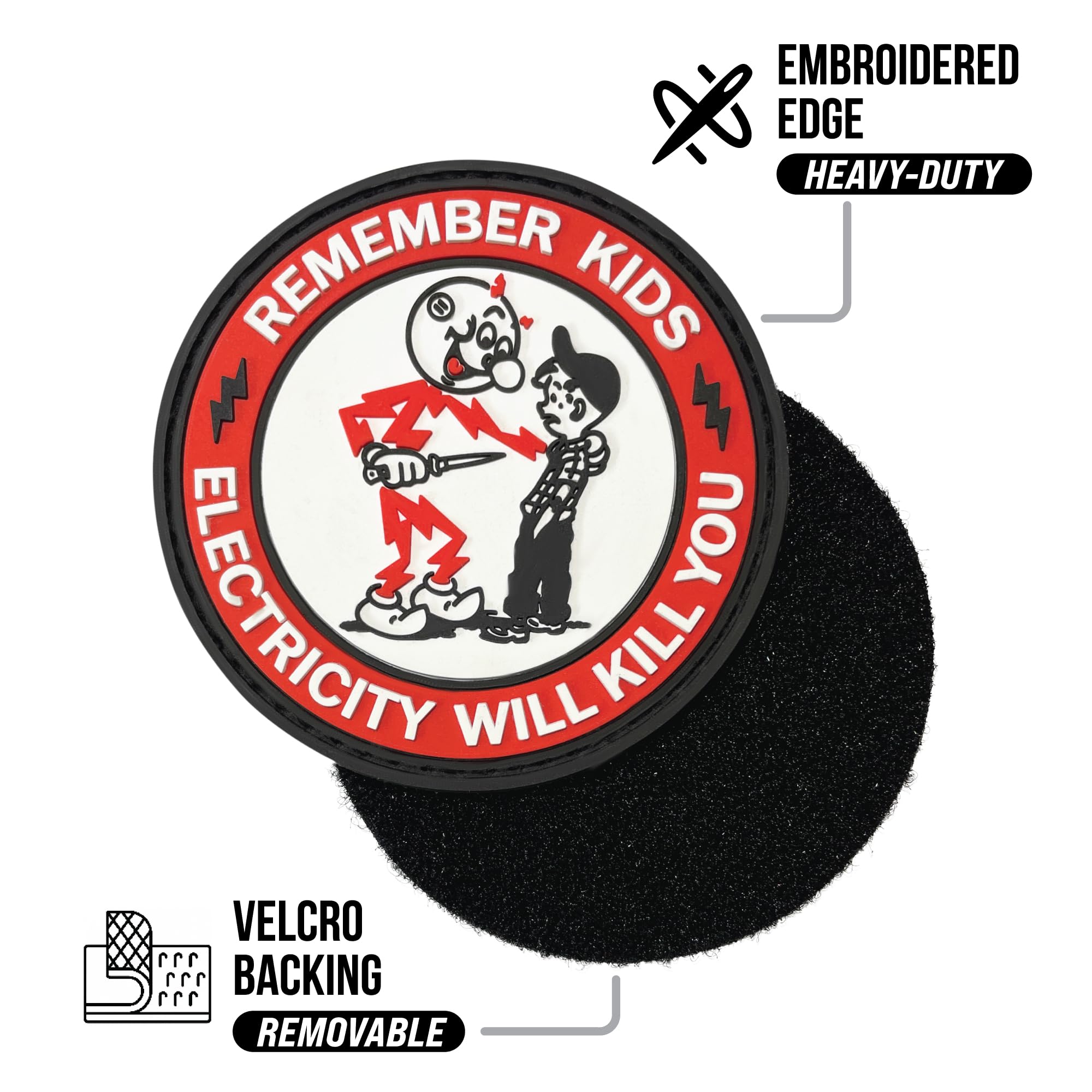 Amazon.co.jp: Remember Kids Electricity Will Kill You PVCパッチ