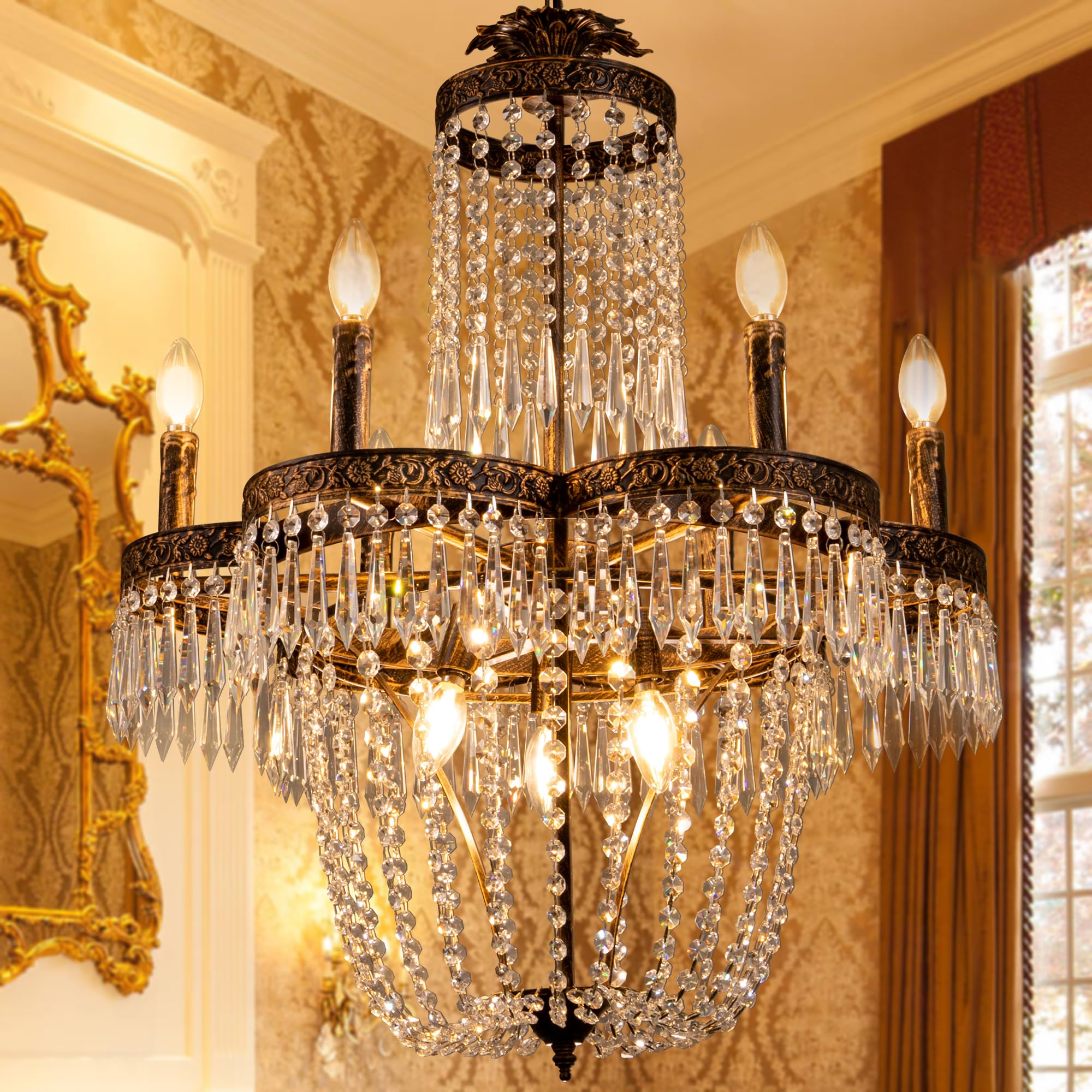 TOCHIC Crystal Chandelier for Dining Room, 25